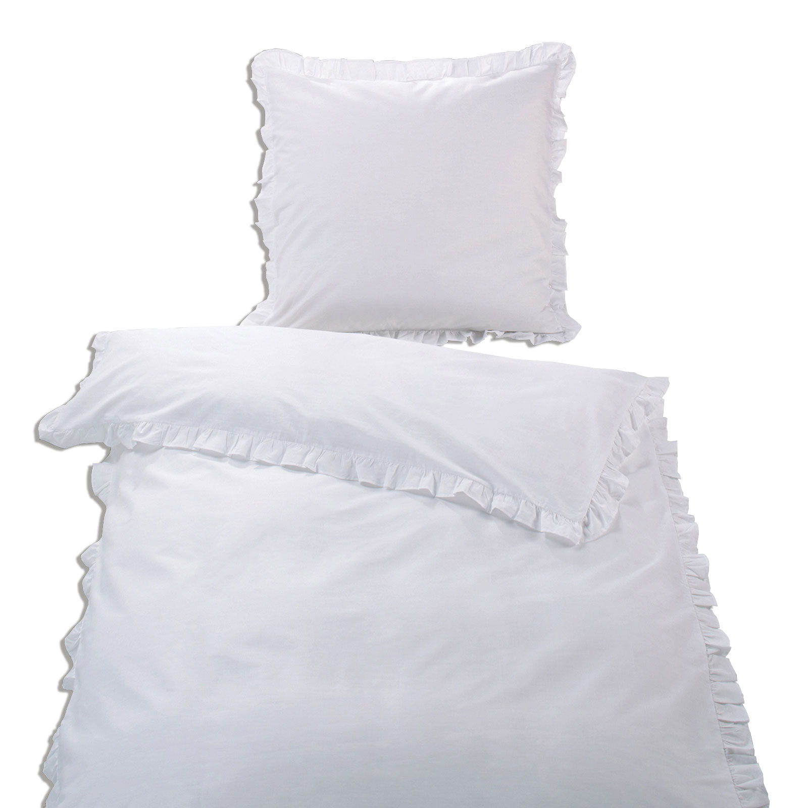 RenforcéBettwäsche weiß mit Rüschen 155x220 cm Online bei ROLLER kaufen