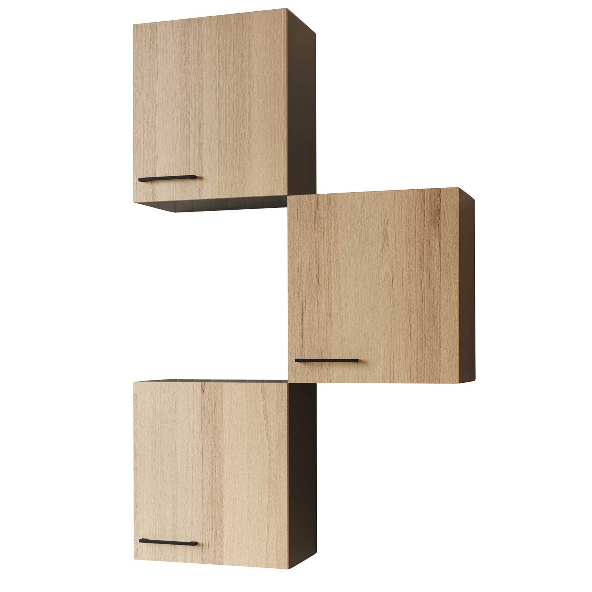 RESPEKTA 3-teiliges Oberschränke-Set OLIVER - Artisan Eiche - grau matt