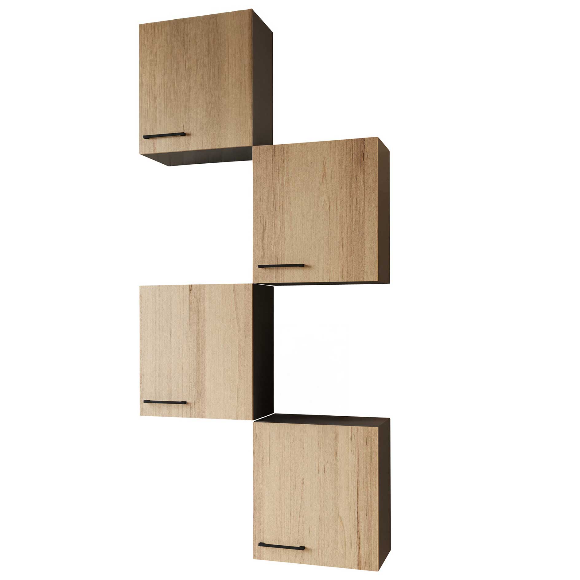 RESPEKTA 4-teiliges Oberschränke-Set OLIVER - Artisan Eiche - grau matt