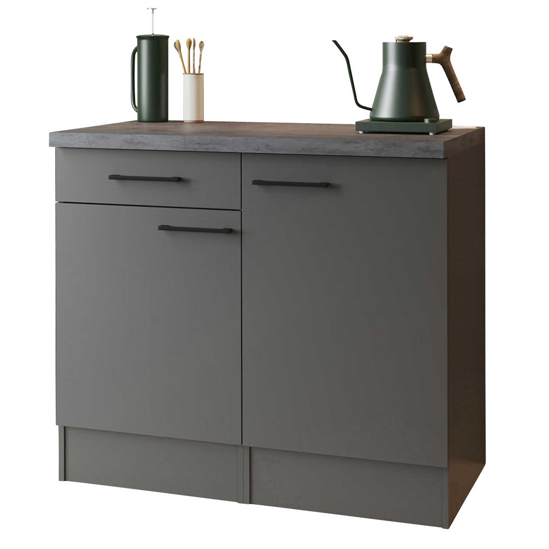 RESPEKTA Buffetschrank OLIVER - grau matt - 100 cm