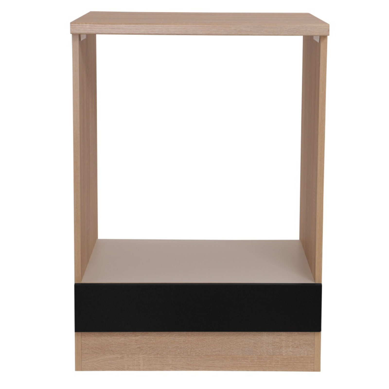 RESPEKTA Herdumbauschrank - schwarz matt - Eiche sägerau - 60 cm