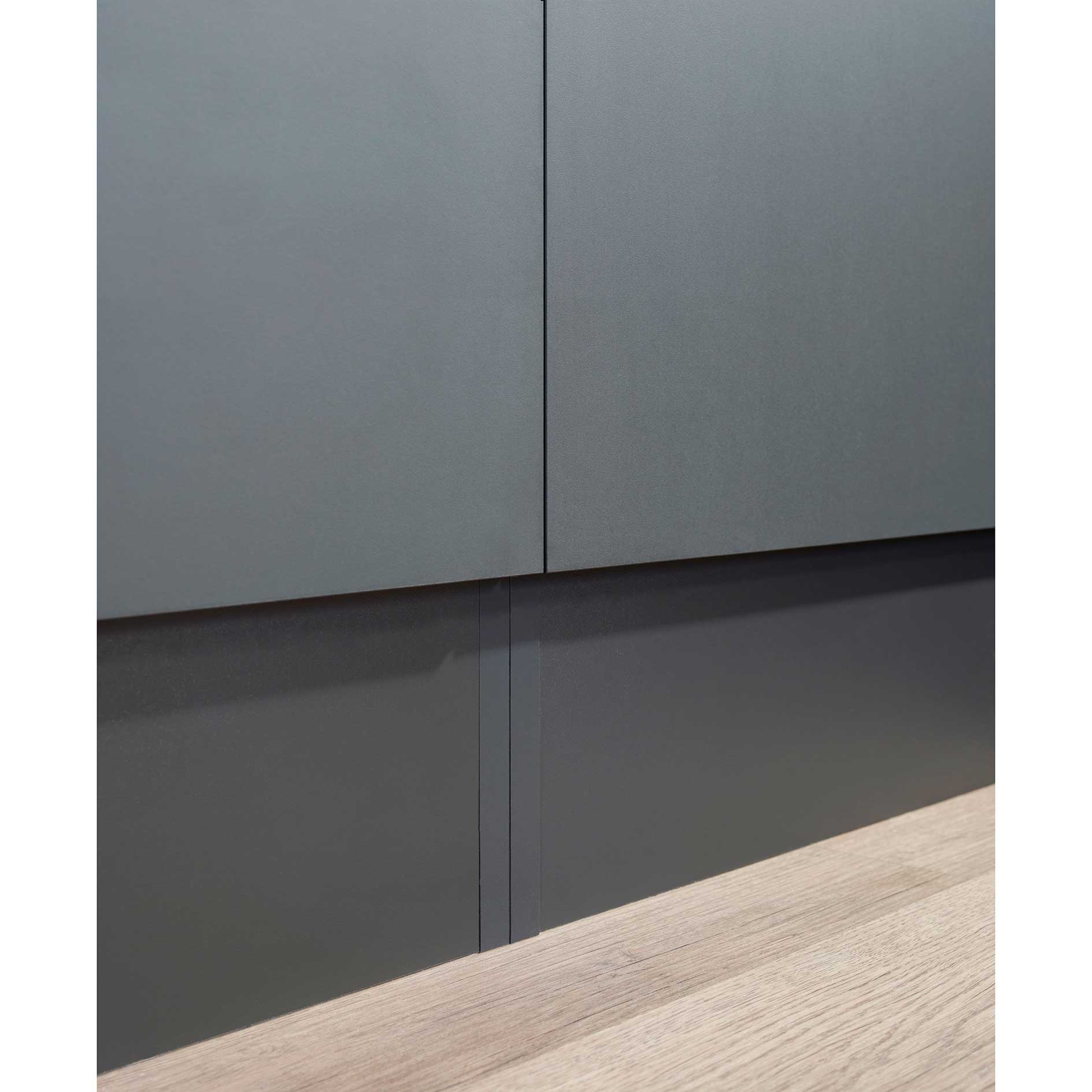 RESPEKTA Küchenblock OLIVER - grau Seidenglanz - grau matt - 280 cm
