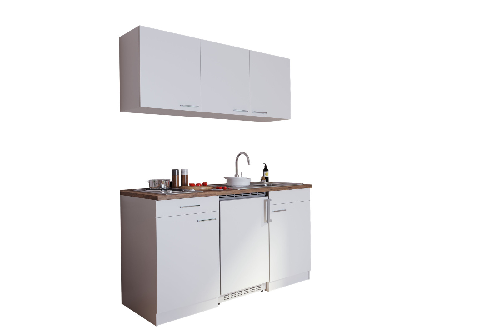 RESPEKTA Küchenzeile - weiß - mit E-Geräten - 150 cm