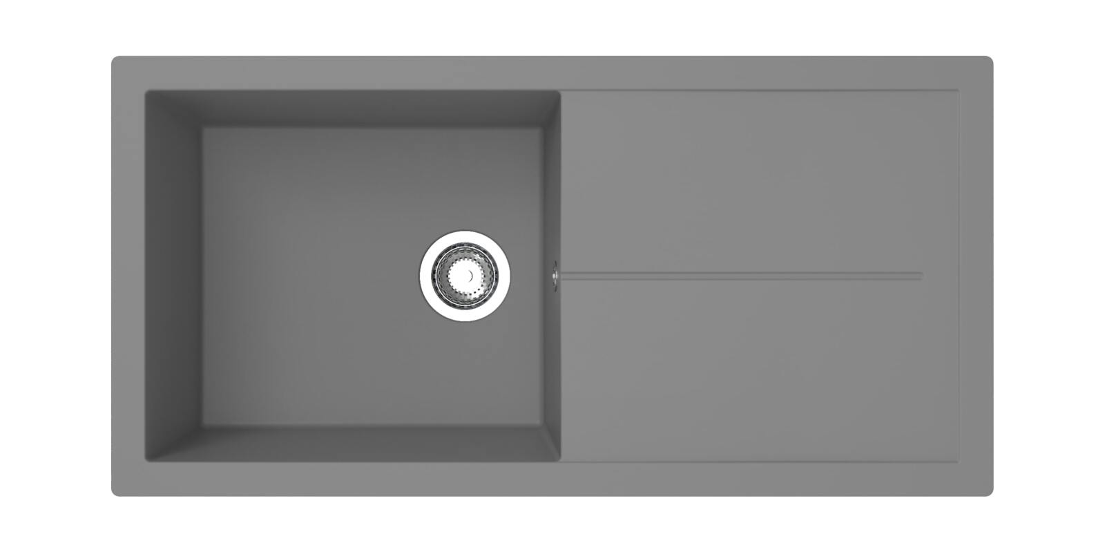 RESPEKTA Mineralite-Einbauspüle CLEVELAND - grau - 100x50 cm