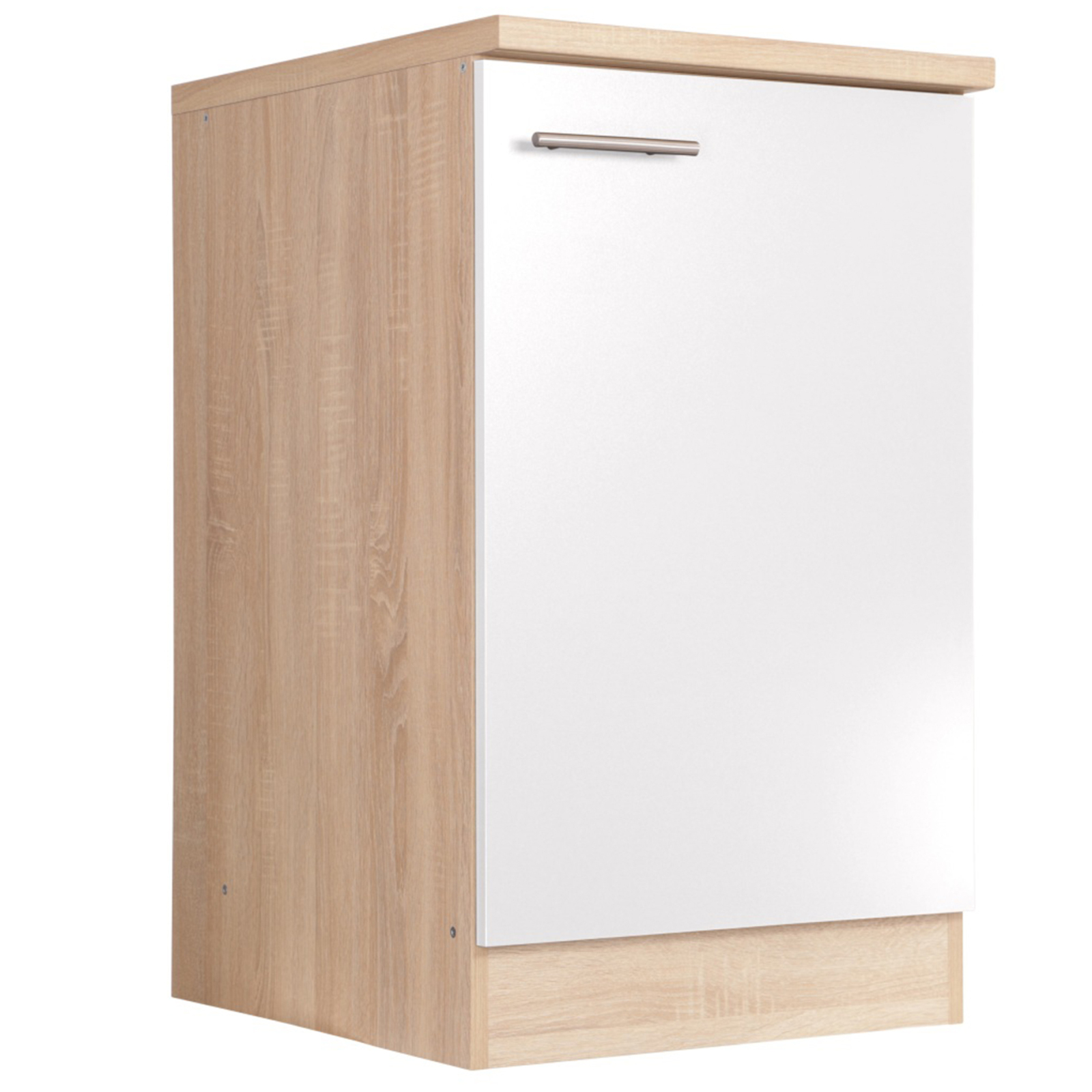 RESPEKTA Spülenunterschrank - weiß matt - Eiche sägerau - 50 cm