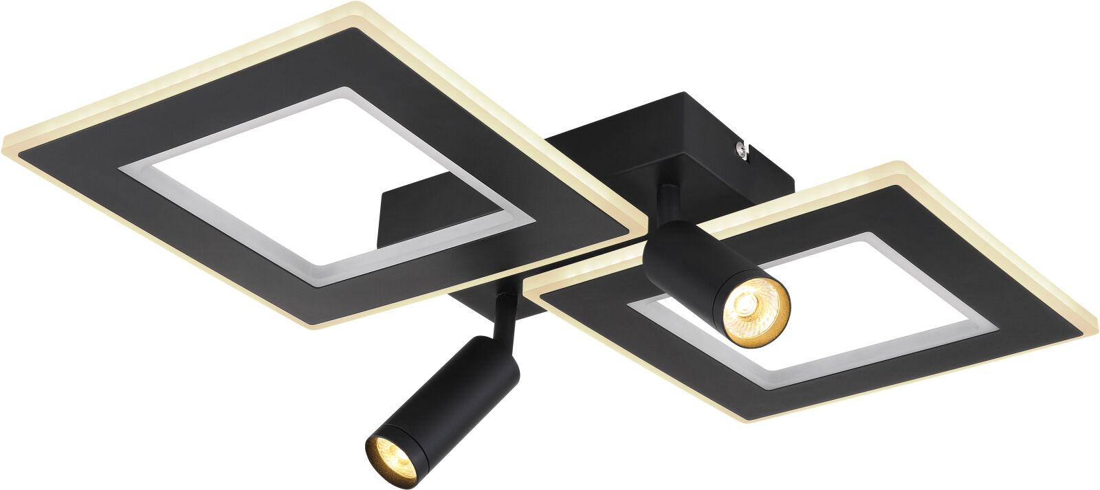 RGB-LED-Deckenleuchte - schwarz matt - opal - dimmbar