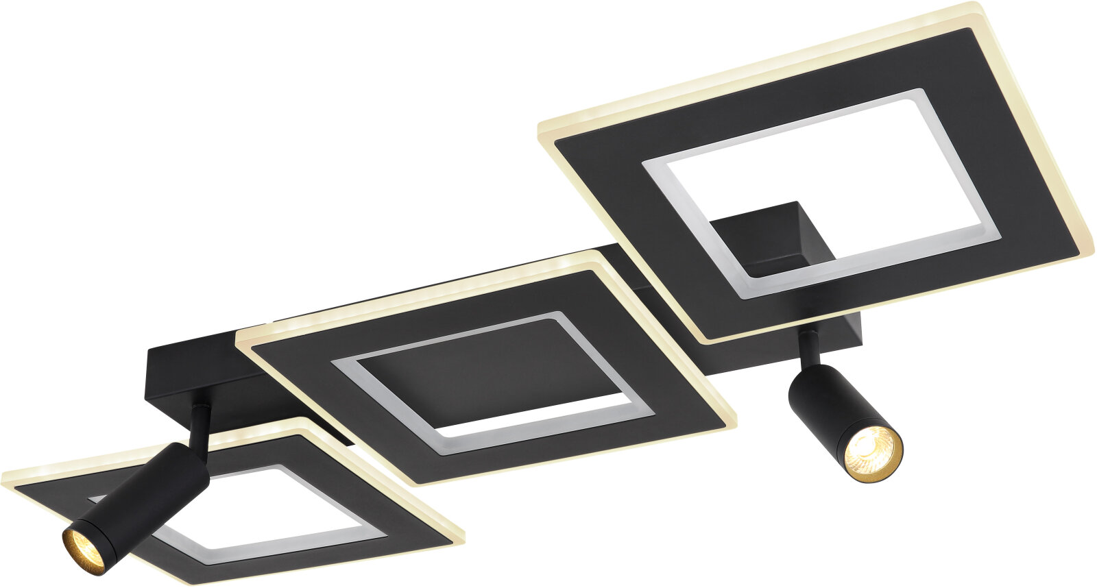RGB-LED-Deckenleuchte - schwarz matt - opal - mit Fernbedienung