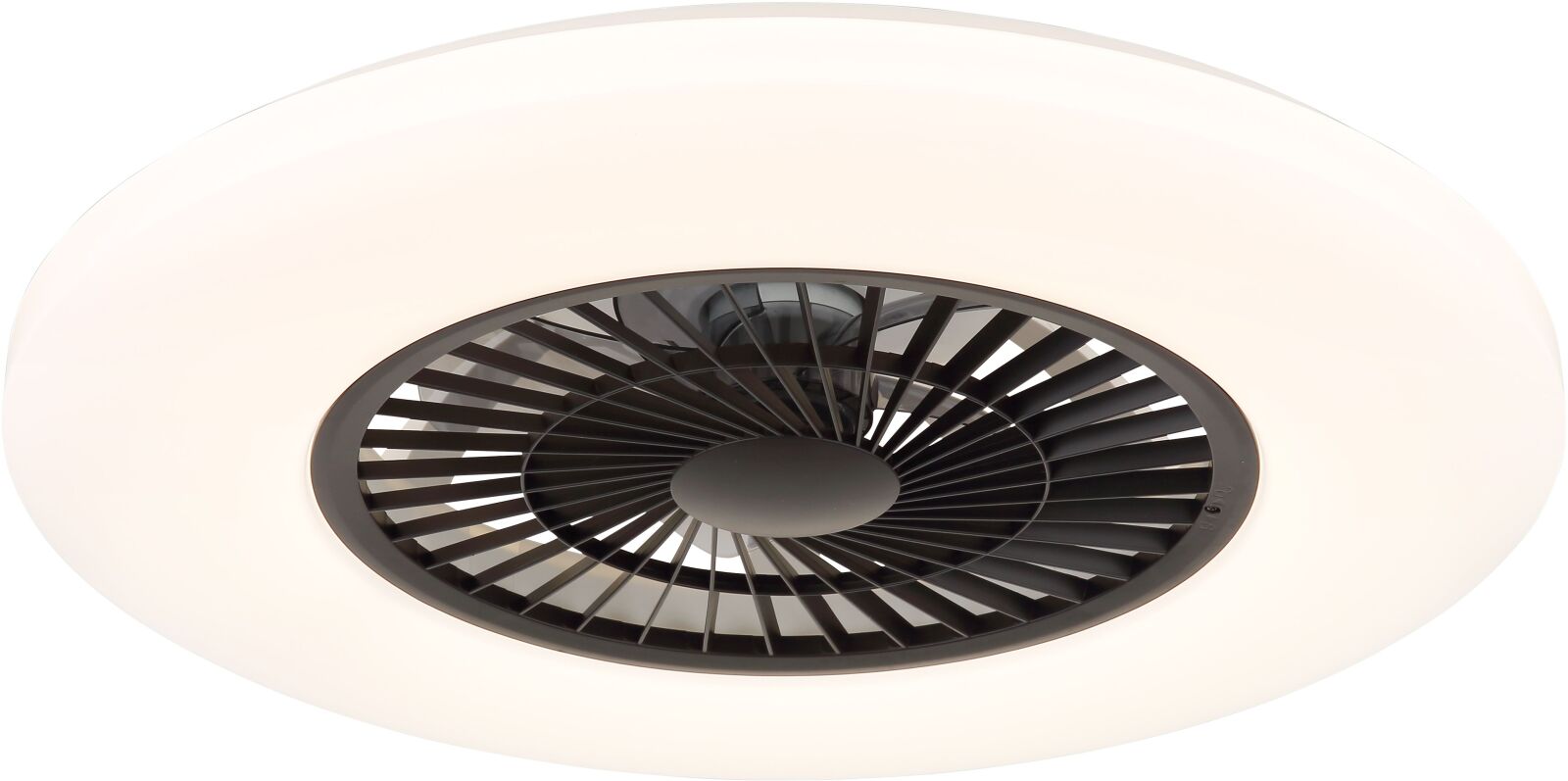 RGB-LED-Deckenventilator - schwarz matt - weiß - Ø 59,5 cm