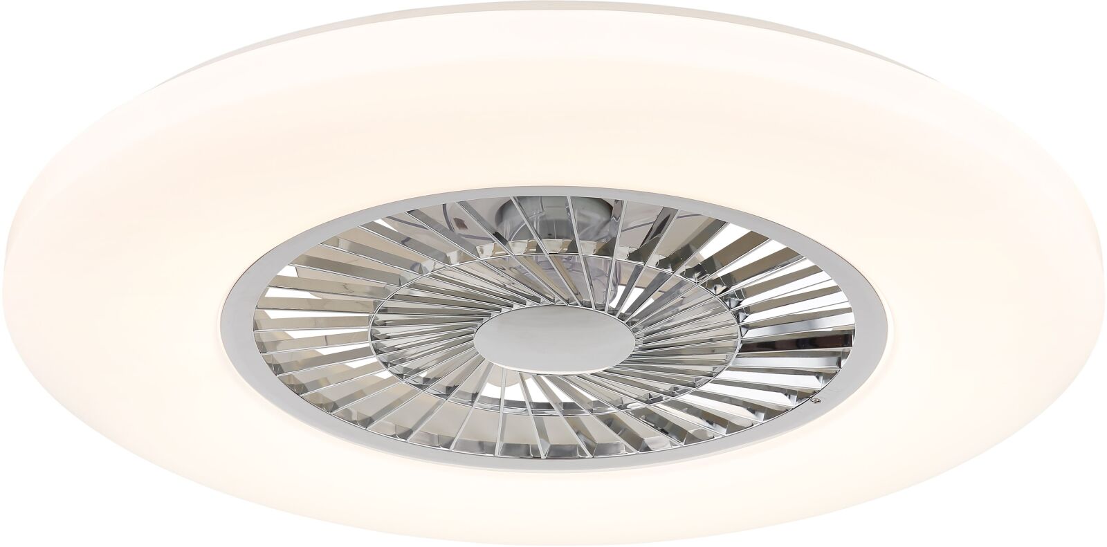 RGB-LED-Deckenventilator - weiß matt - verchromt - Ø 59,5 cm