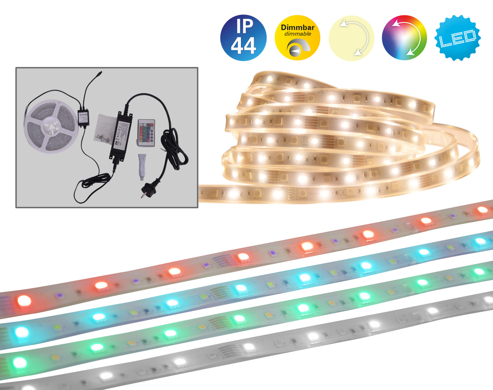 RGBW-LED-Stripe - outdoor - mit Fernbedienung - 5 Meter