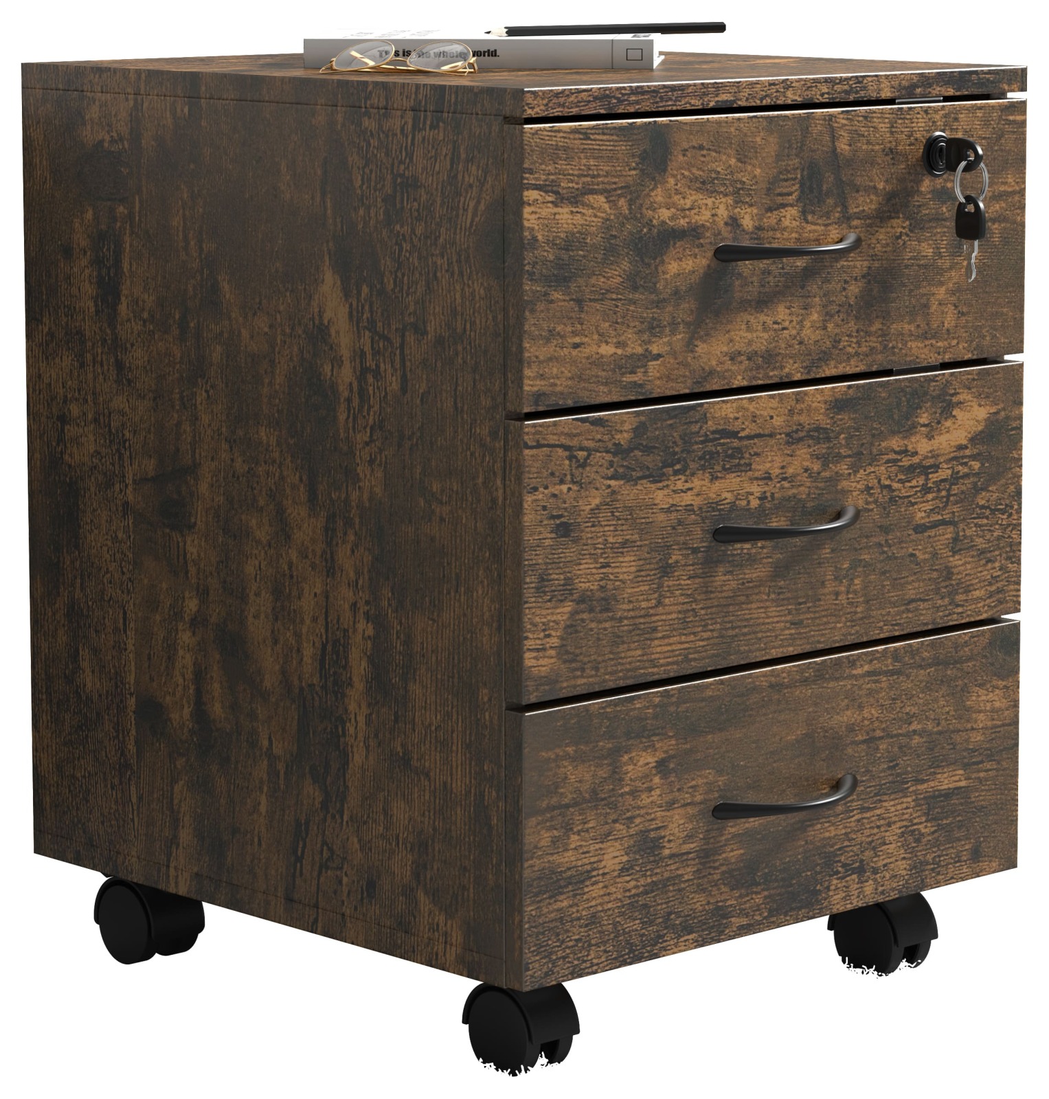 Rollcontainer BAULA L - Eiche Vintage - 3 Schubkästen - 40 cm