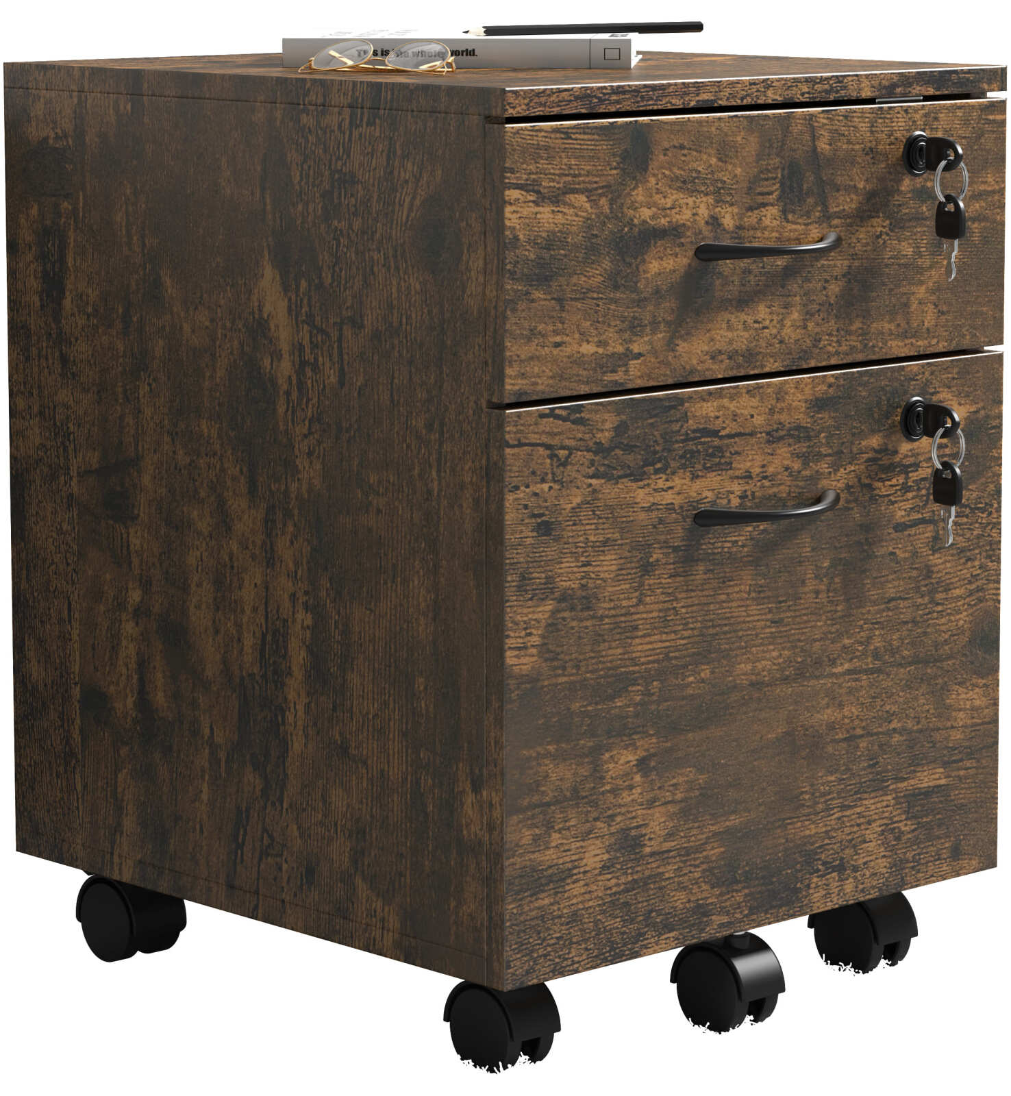 Rollcontainer BAULA M - Eiche Vintage - 2 Schubkästen - 40 cm