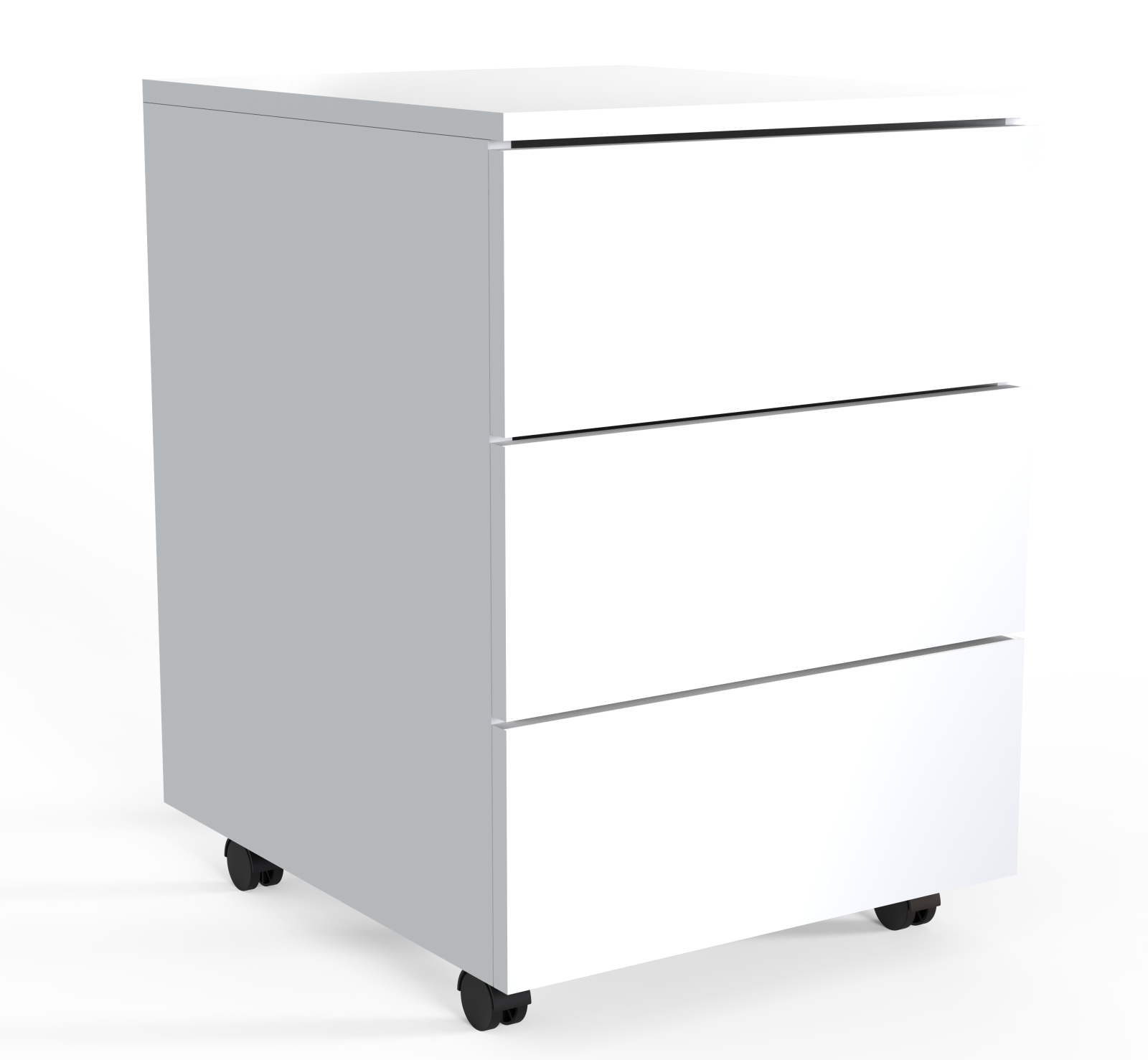 Rollcontainer DALOSA - weiß - 3 Schubladen - 39x45 cm