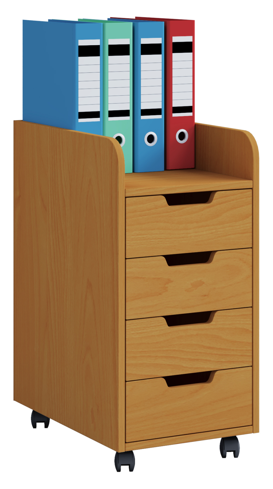 Rollcontainer KONAL - Buche - 65 cm hoch