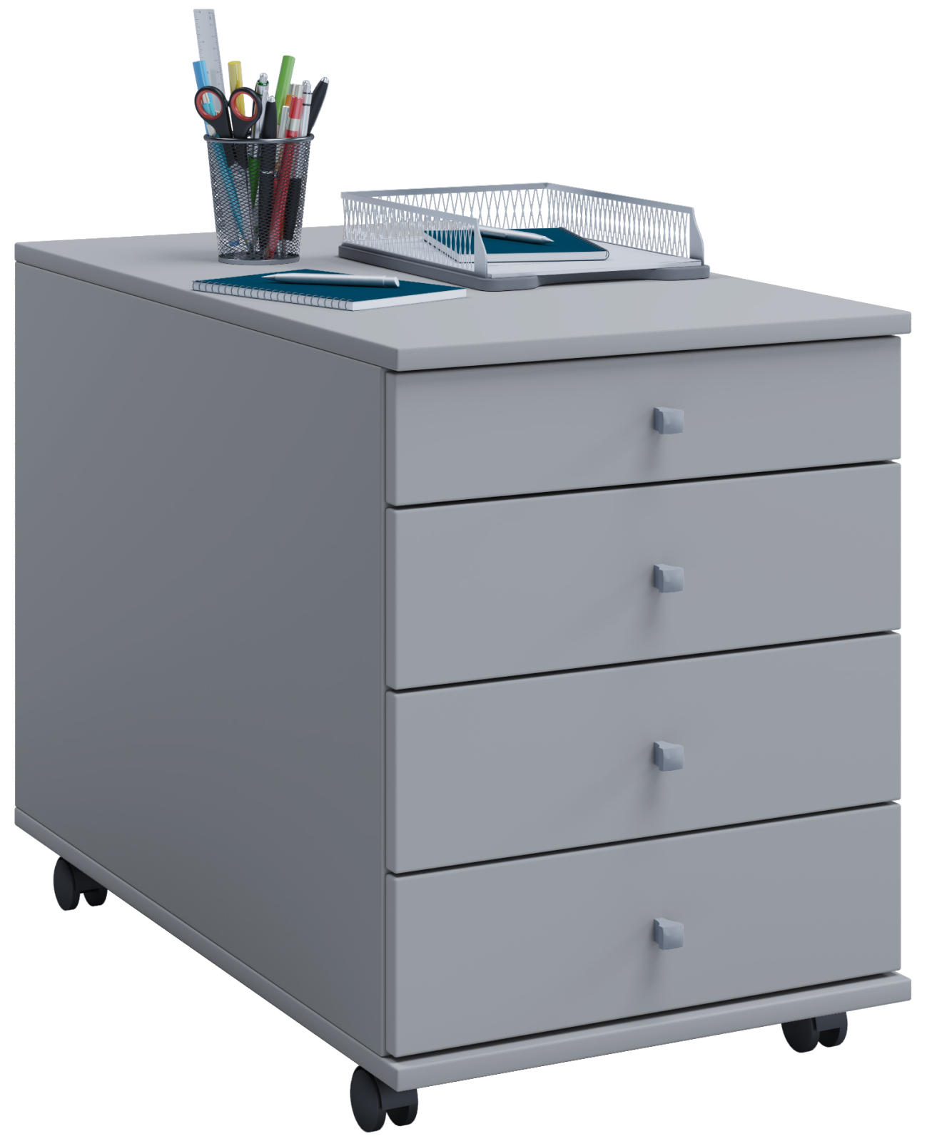 Rollcontainer LONA MAXI - grau - 4 Schubladen