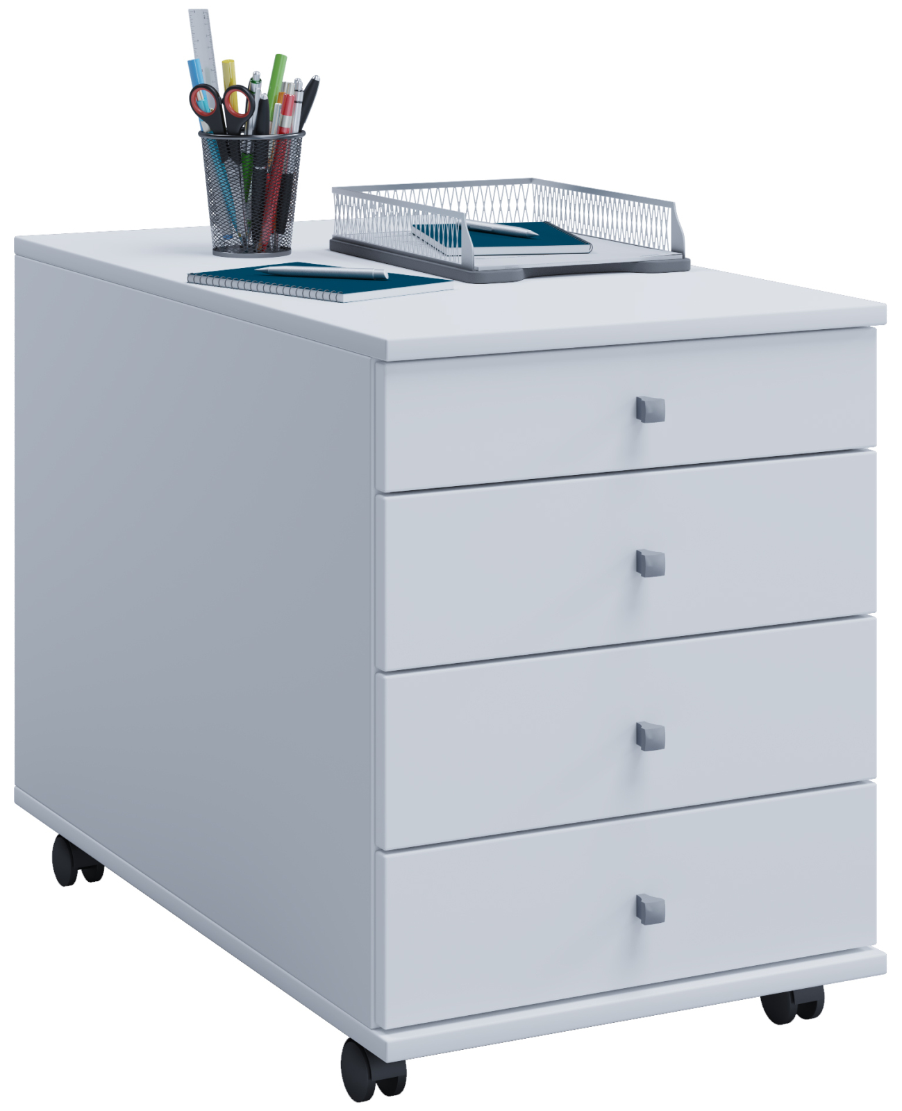Rollcontainer LONA MAXI - weiß - 4 Schubladen
