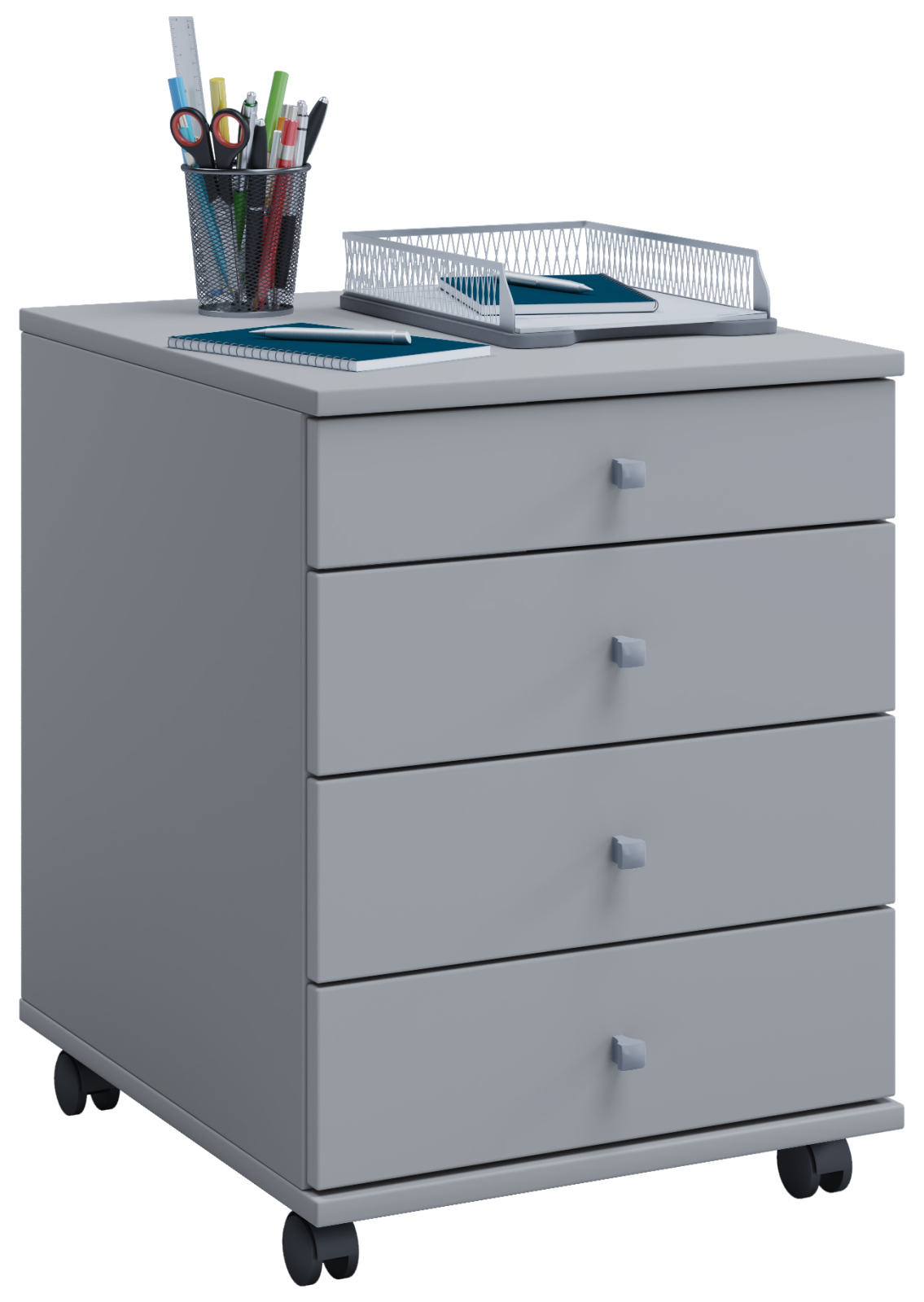 Rollcontainer LONA MINI - grau - 4 Schubladen