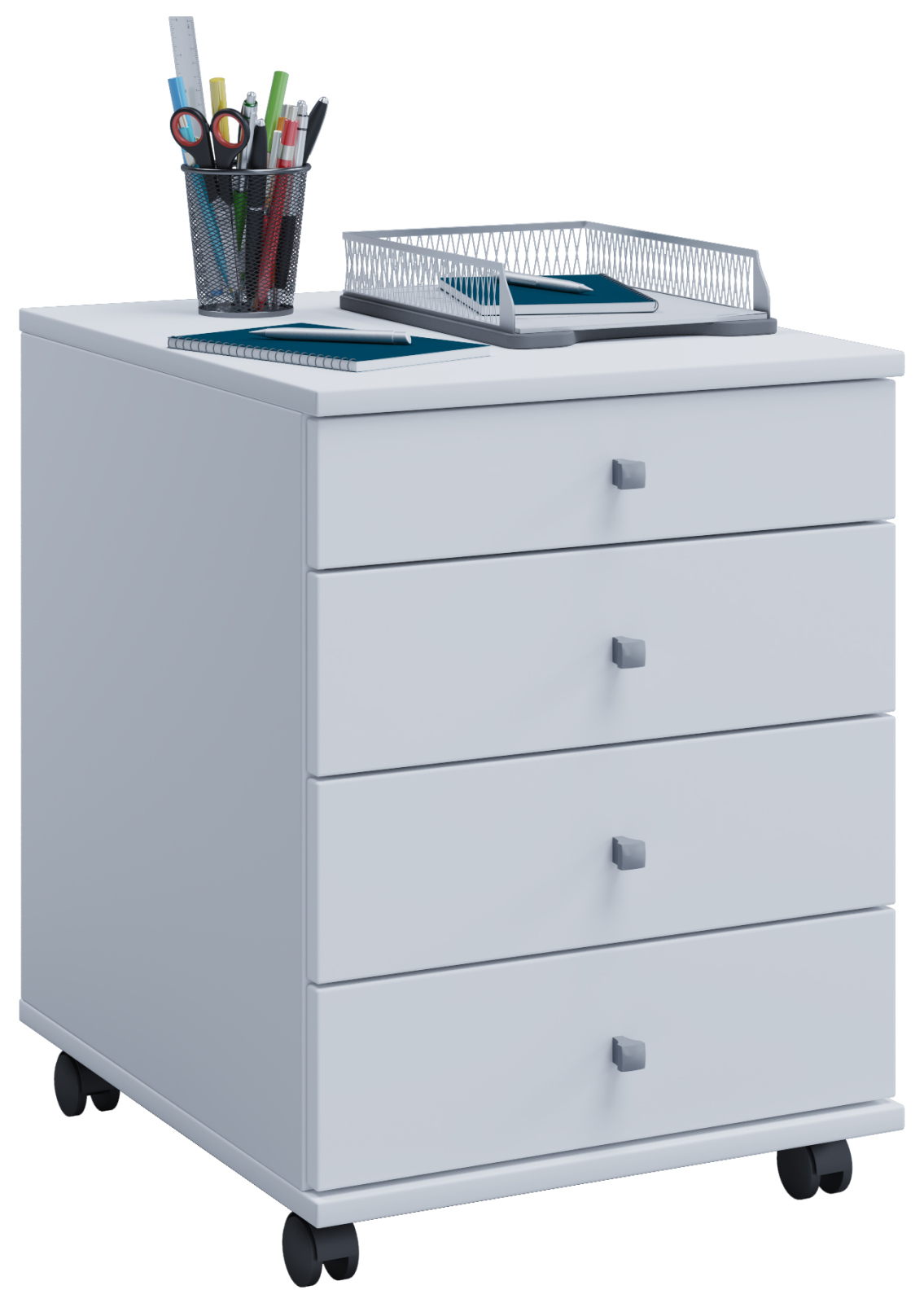 Rollcontainer LONA MINI - weiß - 4 Schubladen