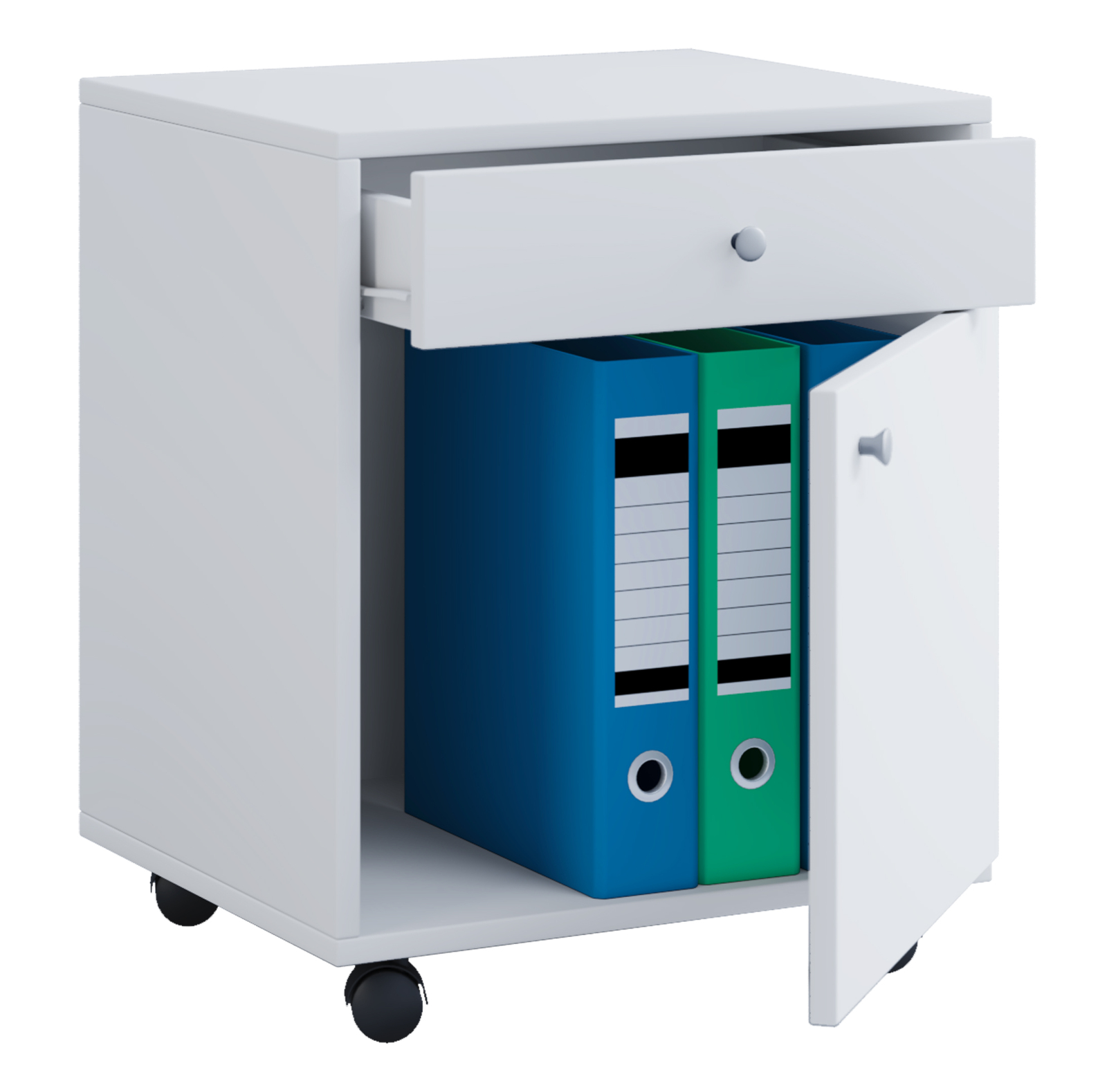 Rollcontainer MASOLA - weiß - 54 cm hoch