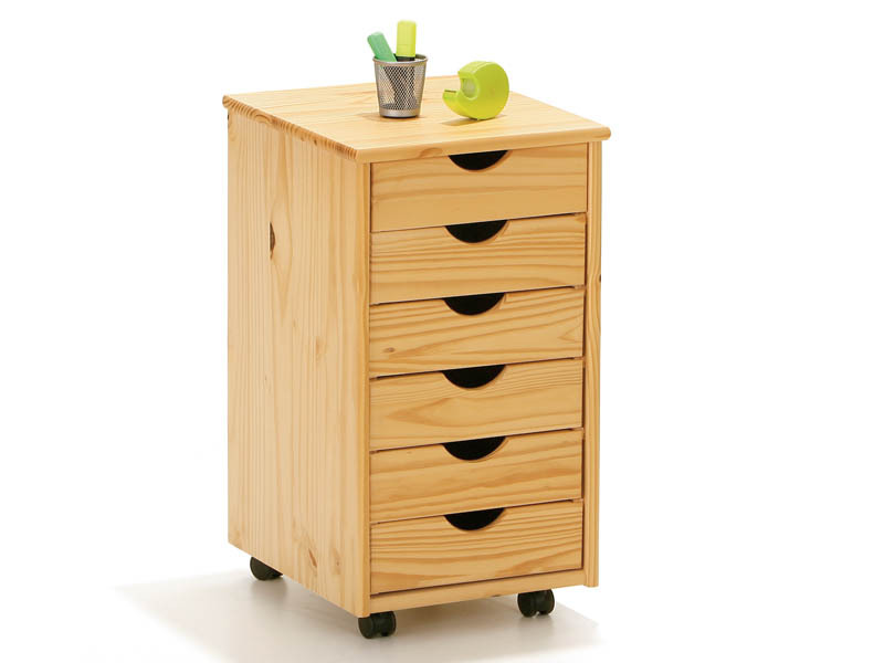 Rollcontainer NILS - natur - Kiefer massiv - 35 cm