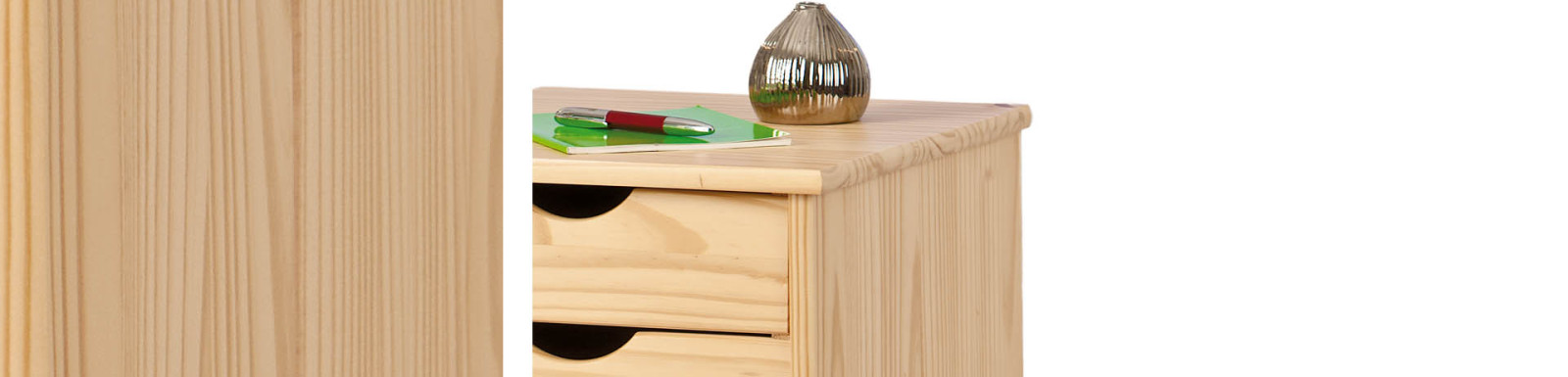 Rollcontainer NILS - natur - Kiefer massiv - 35 cm