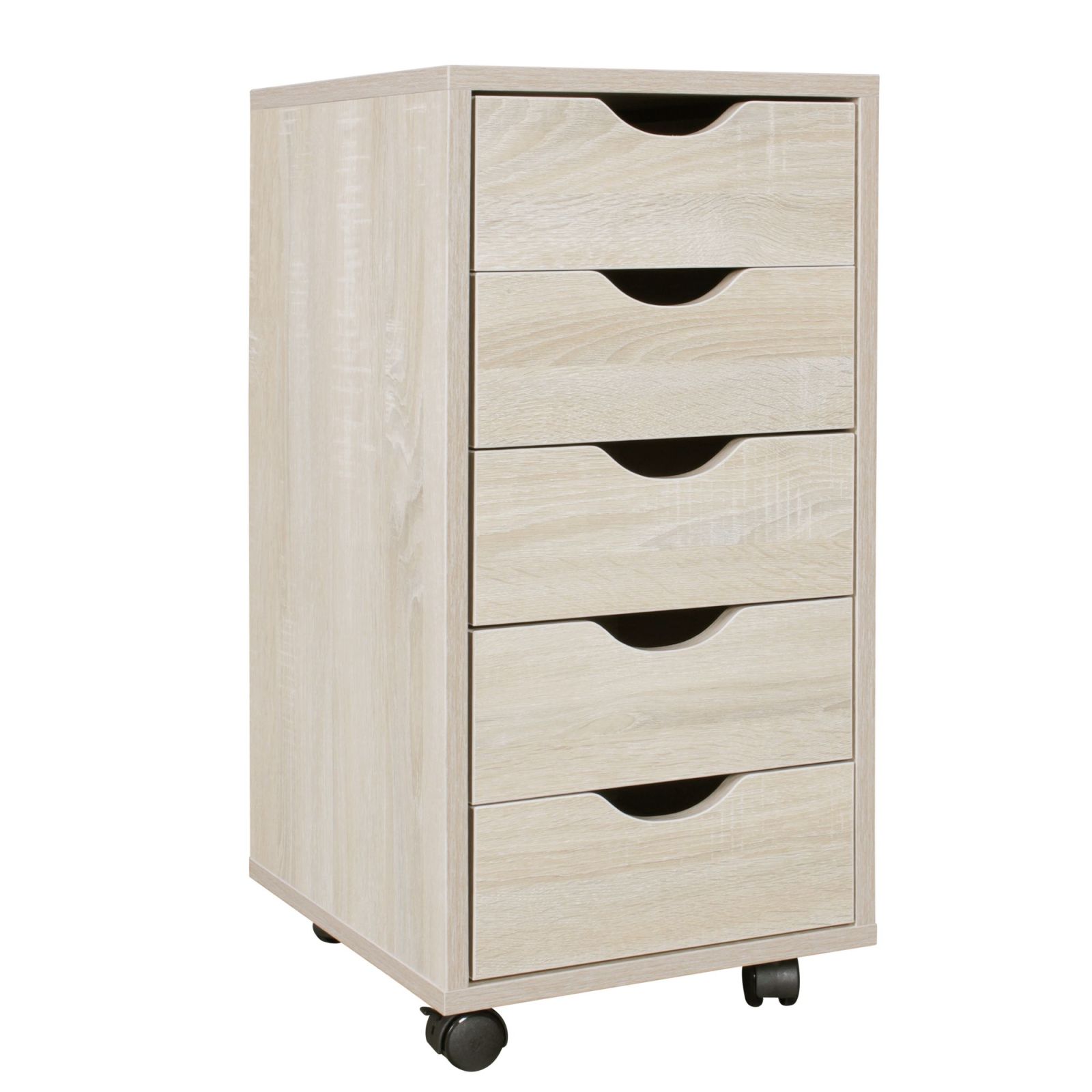 Rollcontainer - Sonoma Eiche - 5 Schubladen - 33 cm