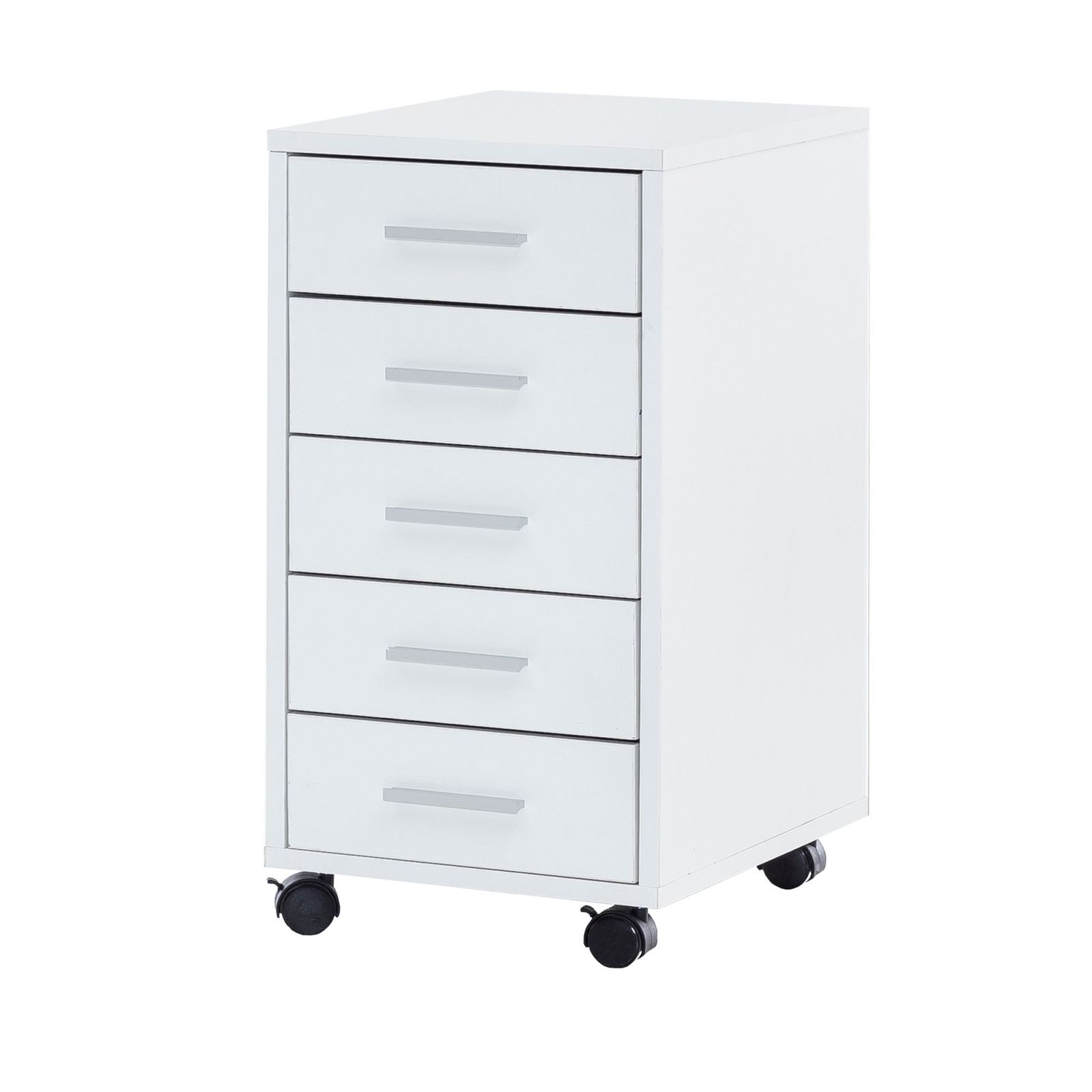 Rollcontainer - weiß - 5 Schubladen - 33 cm