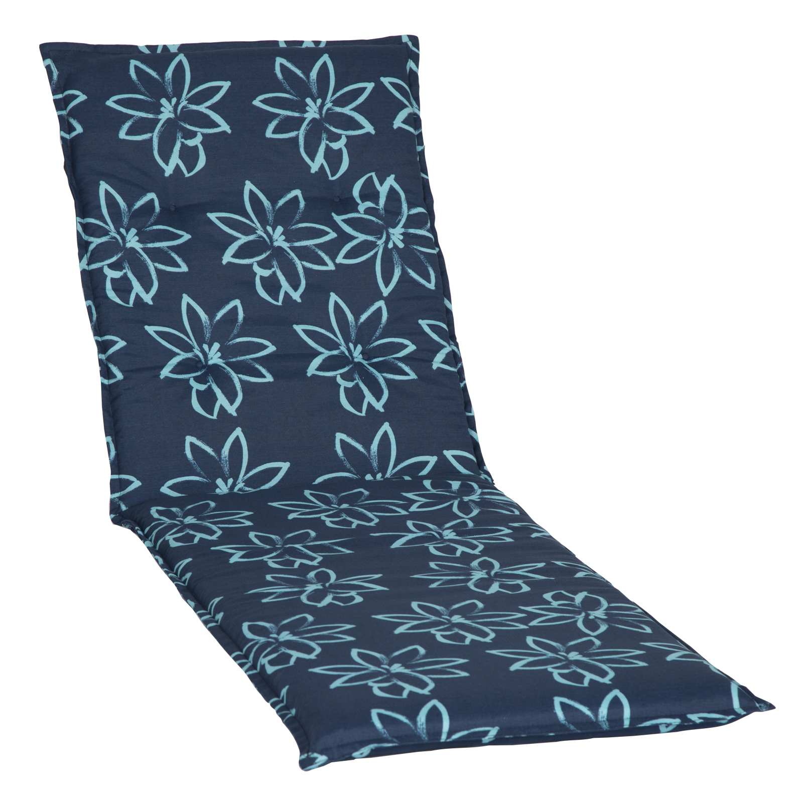 Rollliegen-Auflage - blau - Blume - 193x60 cm