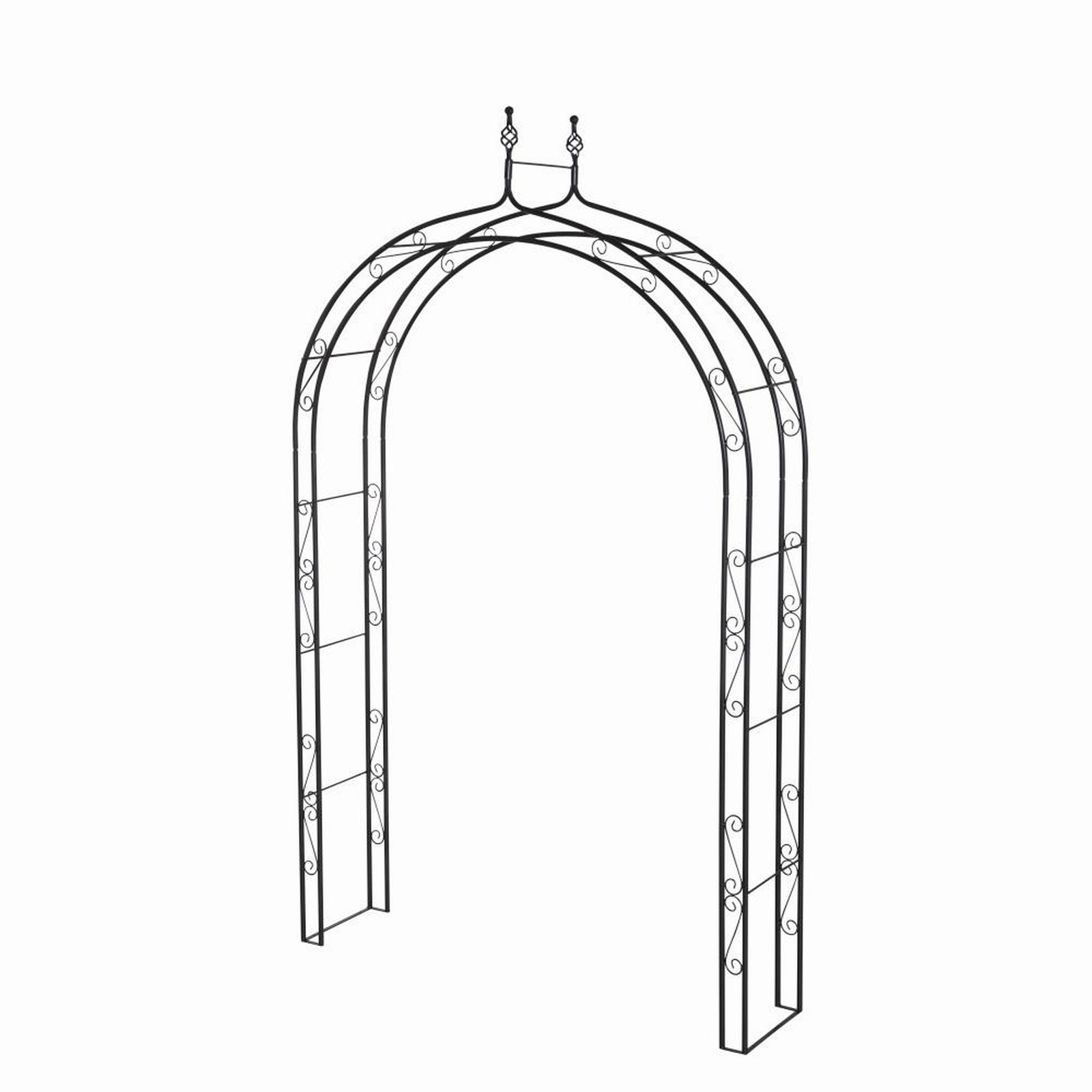 Rosenbogen OXFORD - schwarz - Metall - 150x250 cm
