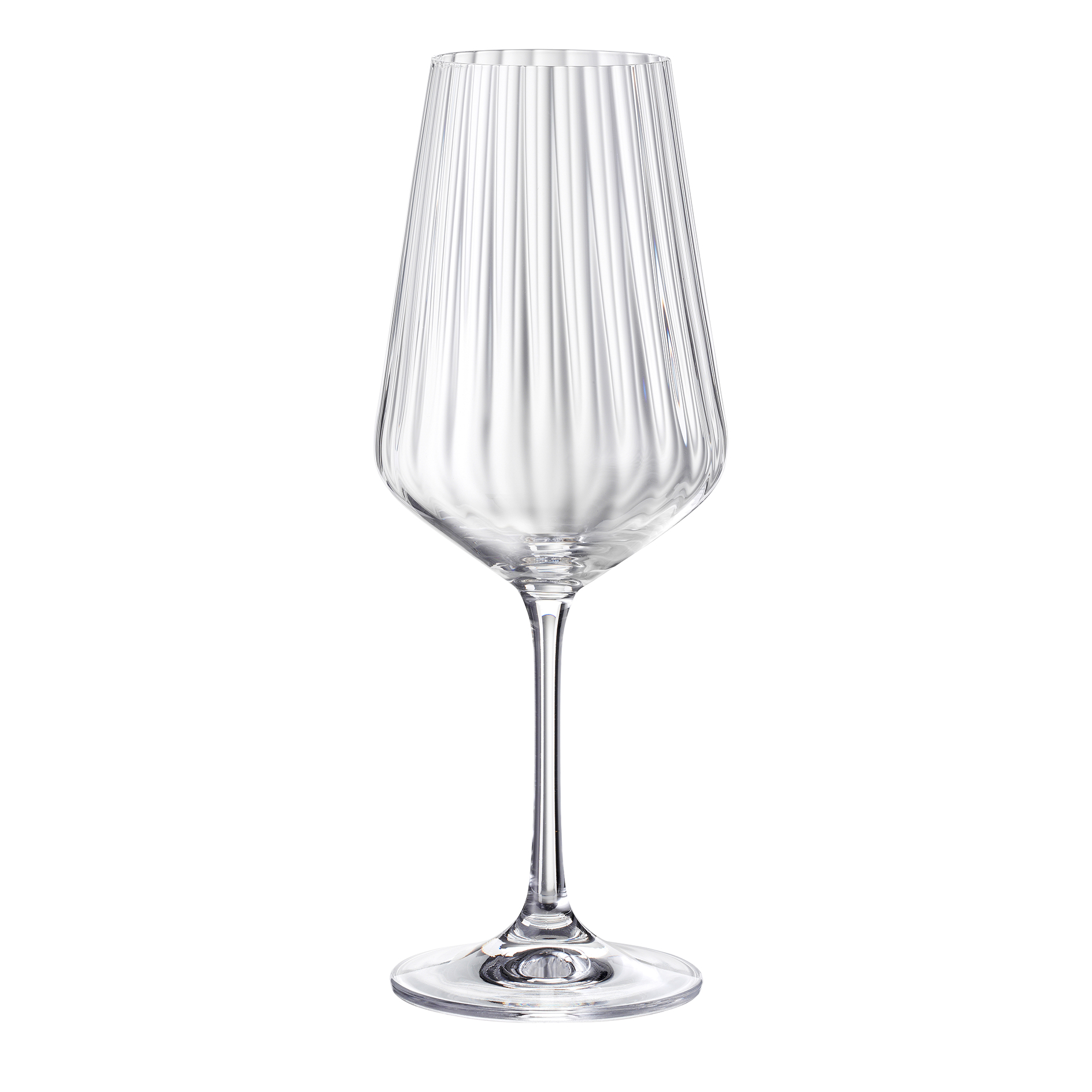 Rotweinglas - klar - welliges Kristallglas - 450 ml