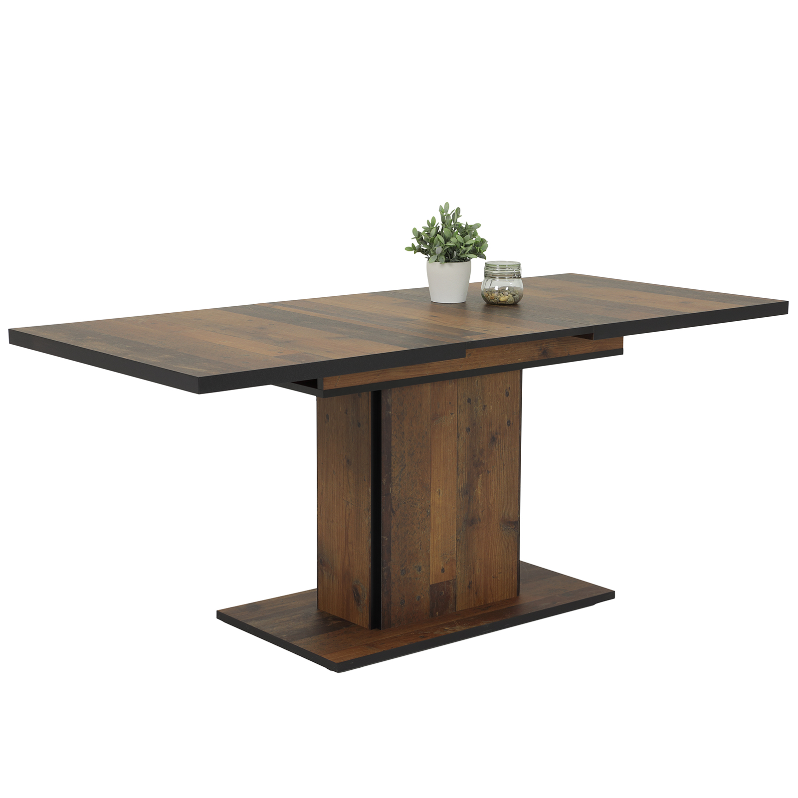 Säulentisch - Oldwood - ausziehbar bis 160 cm
