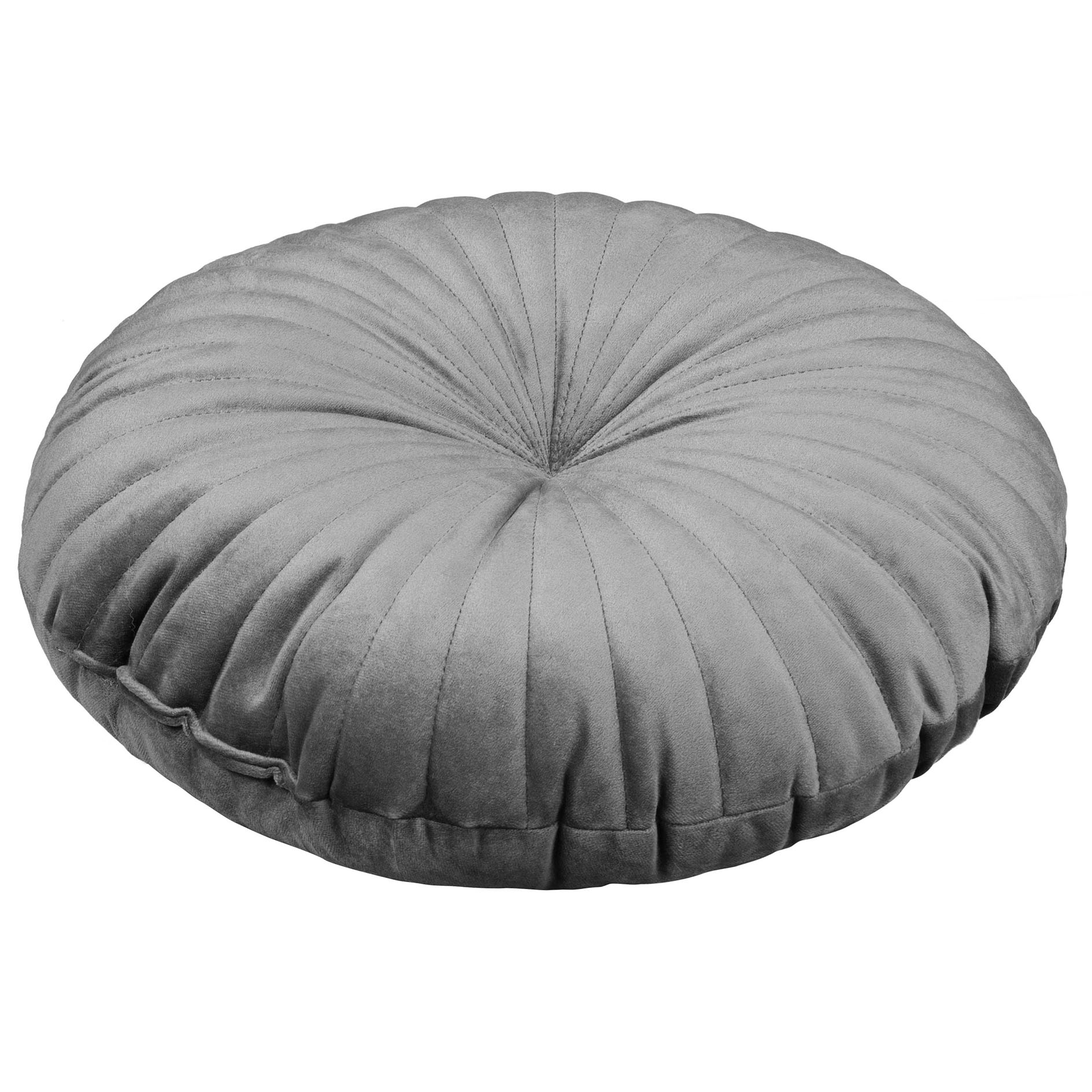Samt-Kissen - anthrazit - Ø 40 cm