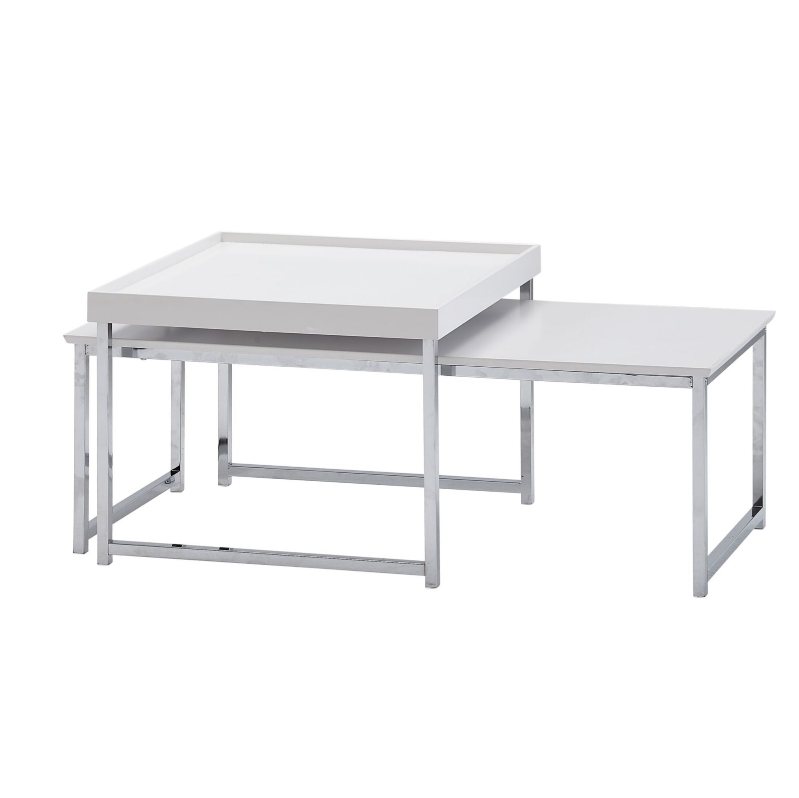 Satztisch - weiß-silber - 110x48 cm
