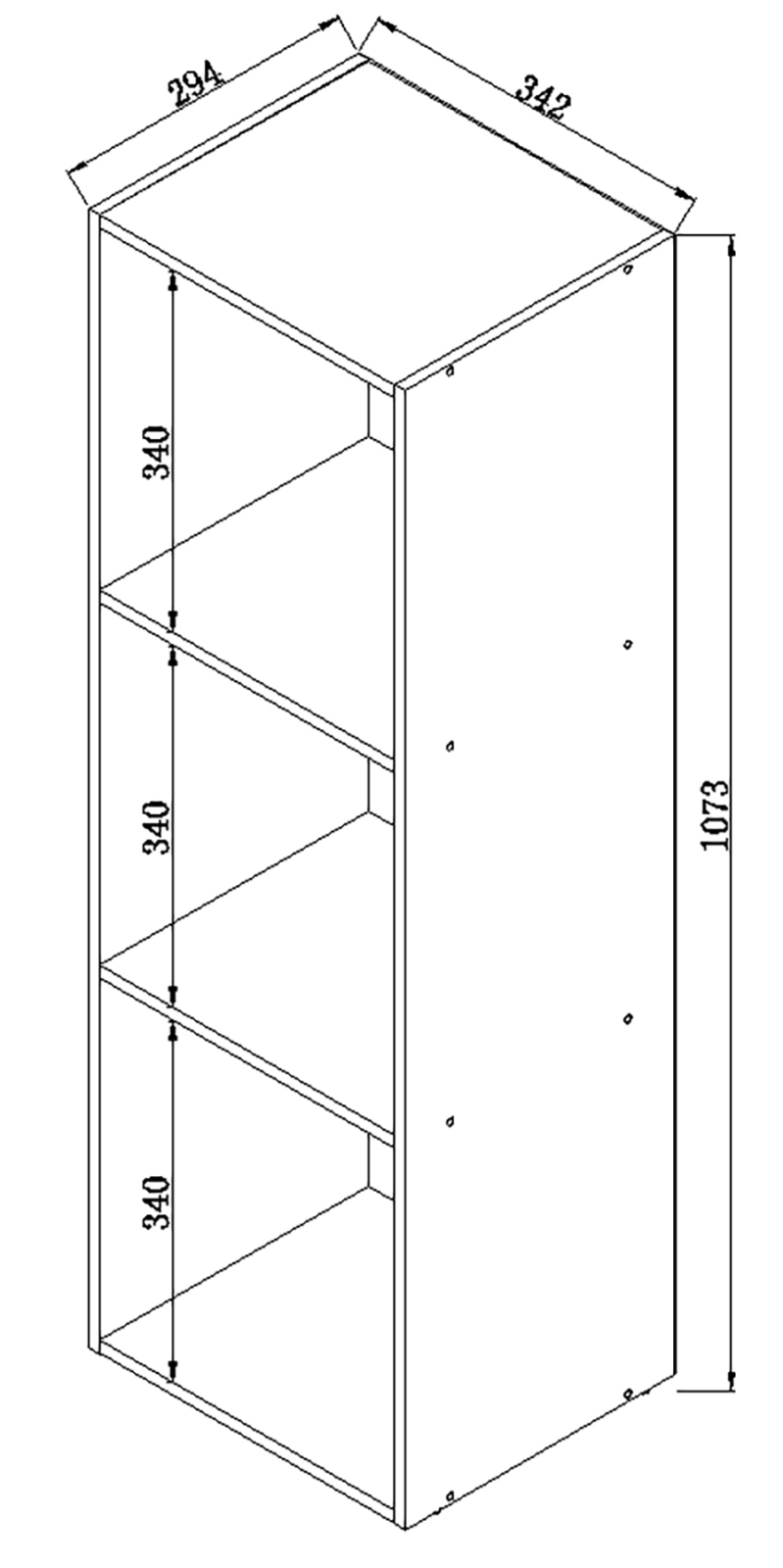 Schallplattenregal PLATTO - grau - 3 Fächer - 107 cm hoch