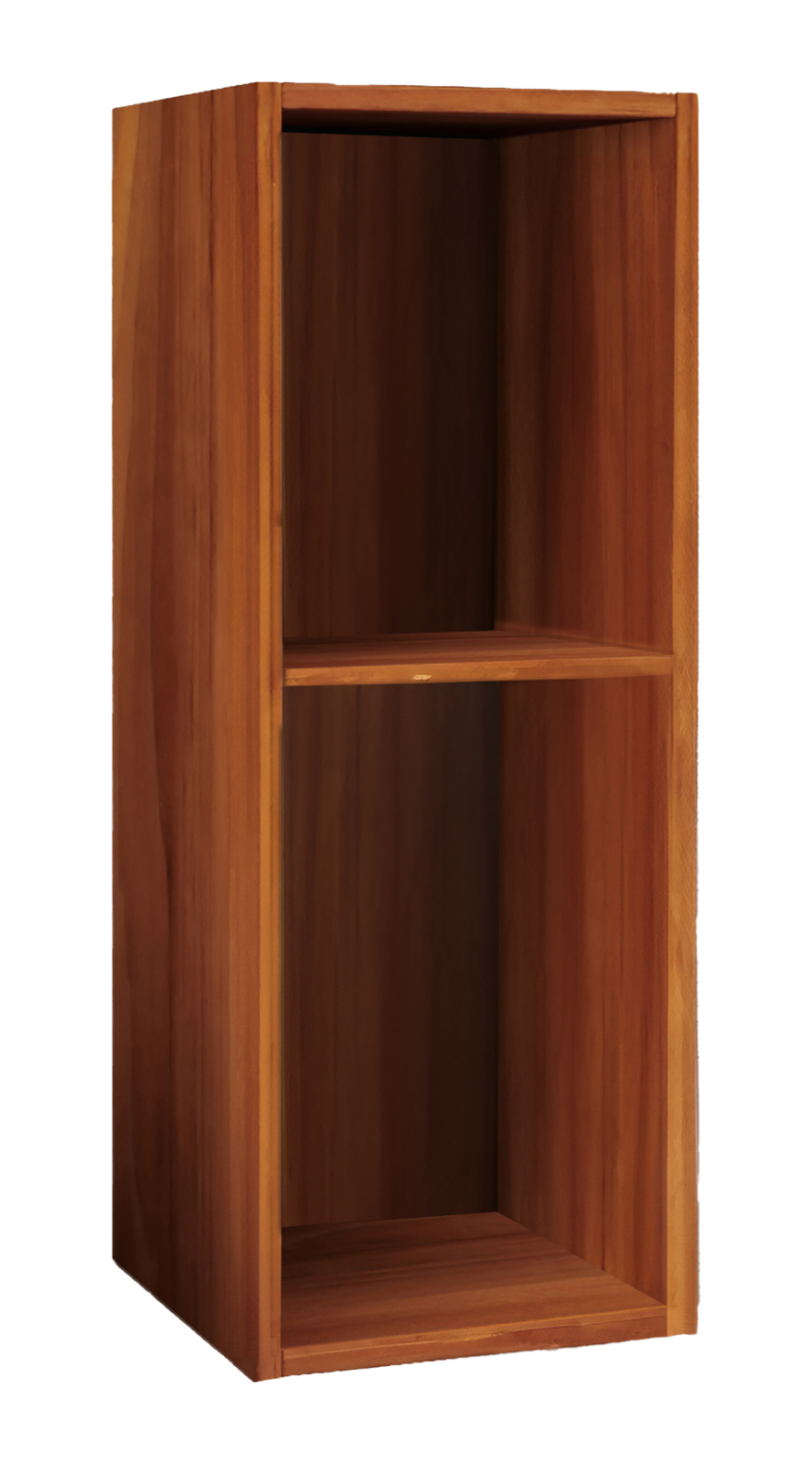 Schallplattenregal PLATTO - Kern-Nussbaum - 2 Fächer - 72 cm hoch