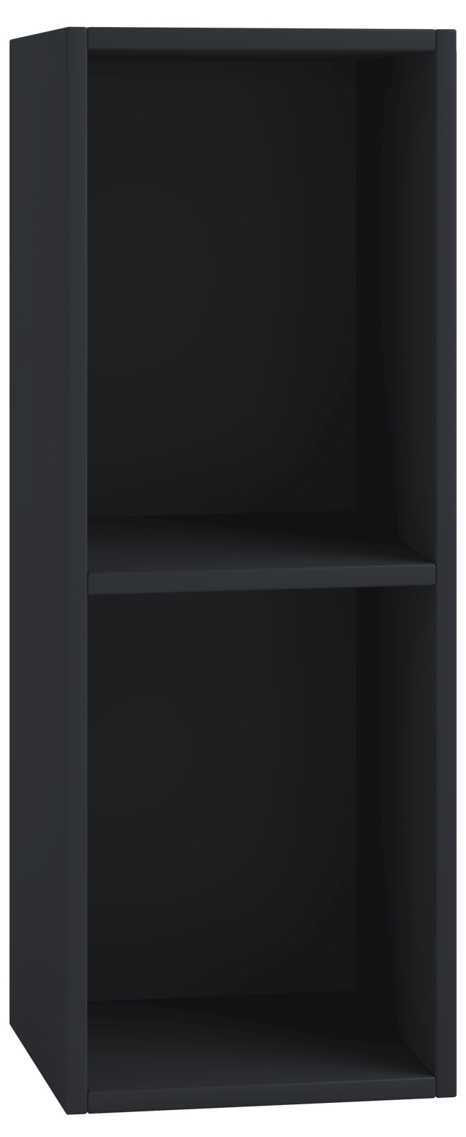 Schallplattenregal PLATTO - schwarz - 2 Fächer - 72 cm hoch
