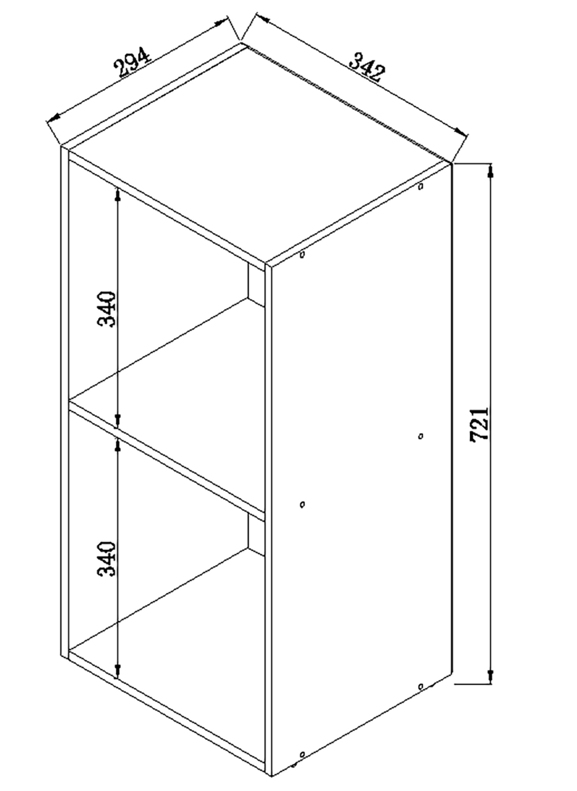 Schallplattenregal PLATTO - schwarz - 2 Fächer - 72 cm hoch