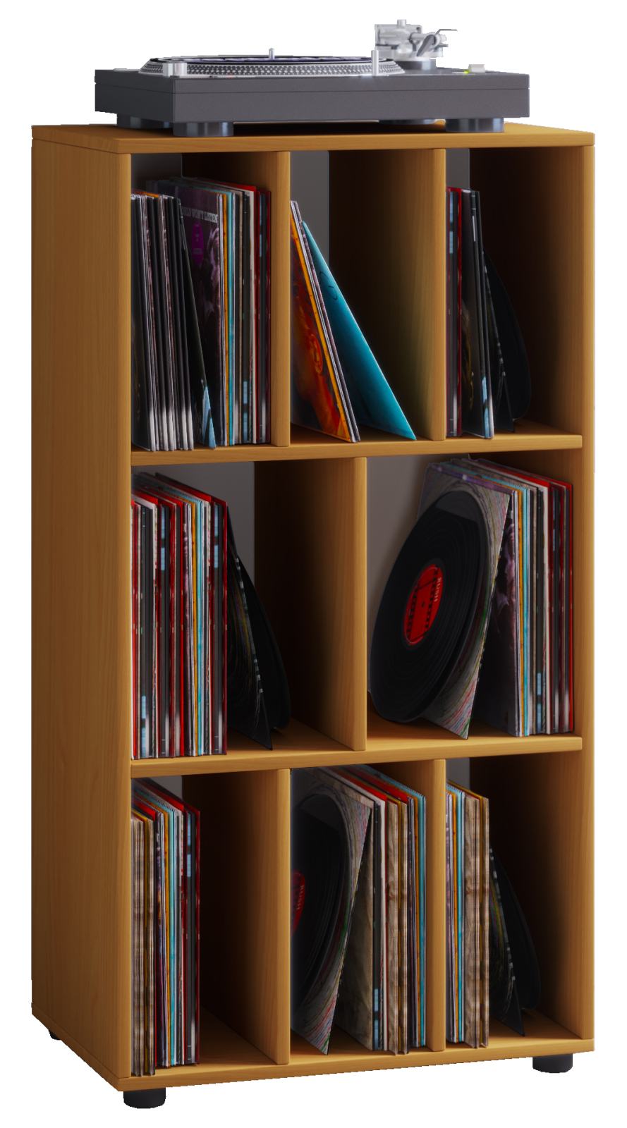 Schallplattenregal SCHALTINO - Buche - 60x115 cm