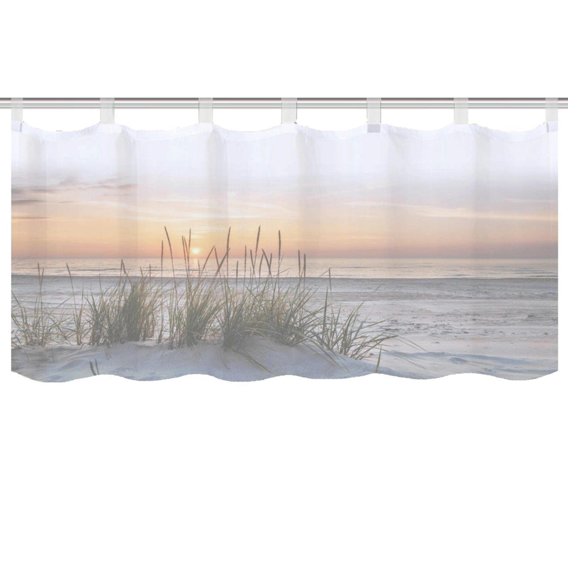 Scheibengardine EVENING - natur - mit Schlaufen - 45x120 cm