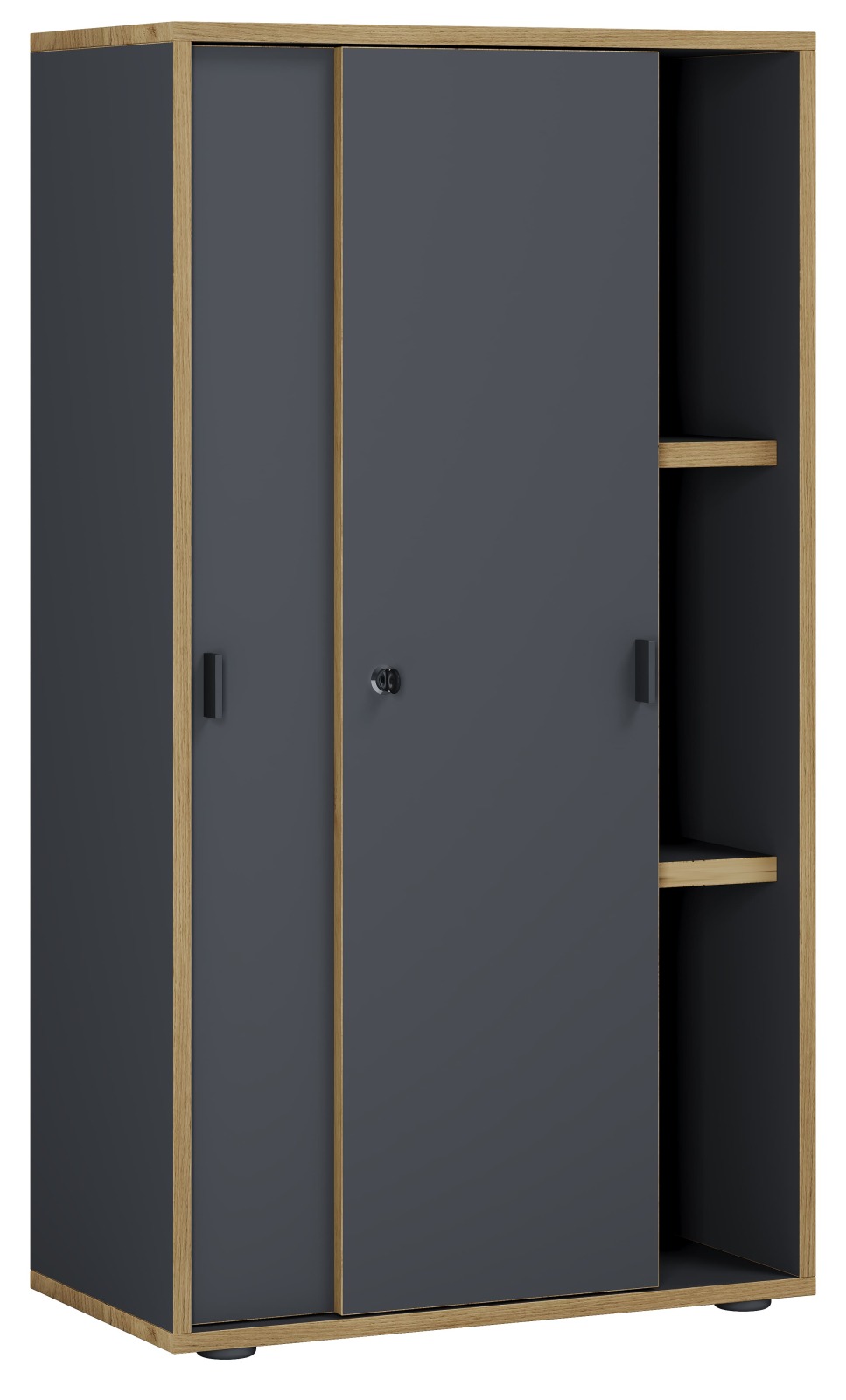 Schiebeschrank SALIA - anthrazit - Honig Eiche - 60x110 cm