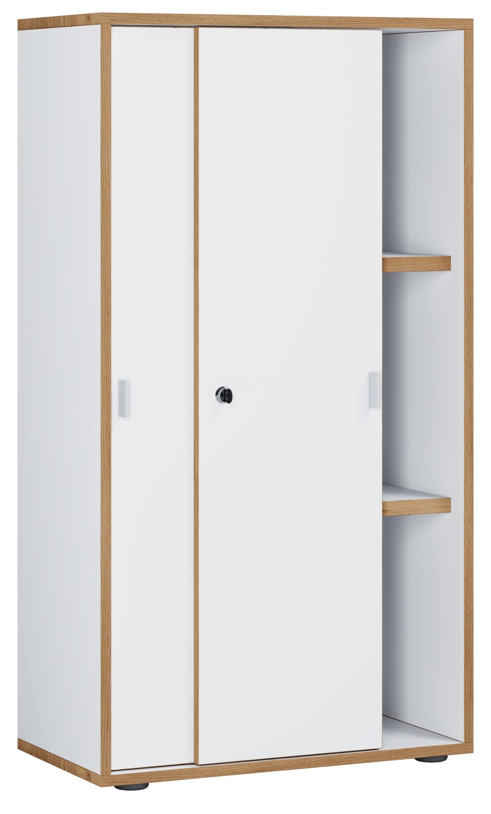 Schiebeschrank SALIA - weiß - Honig Eiche - 60x110 cm