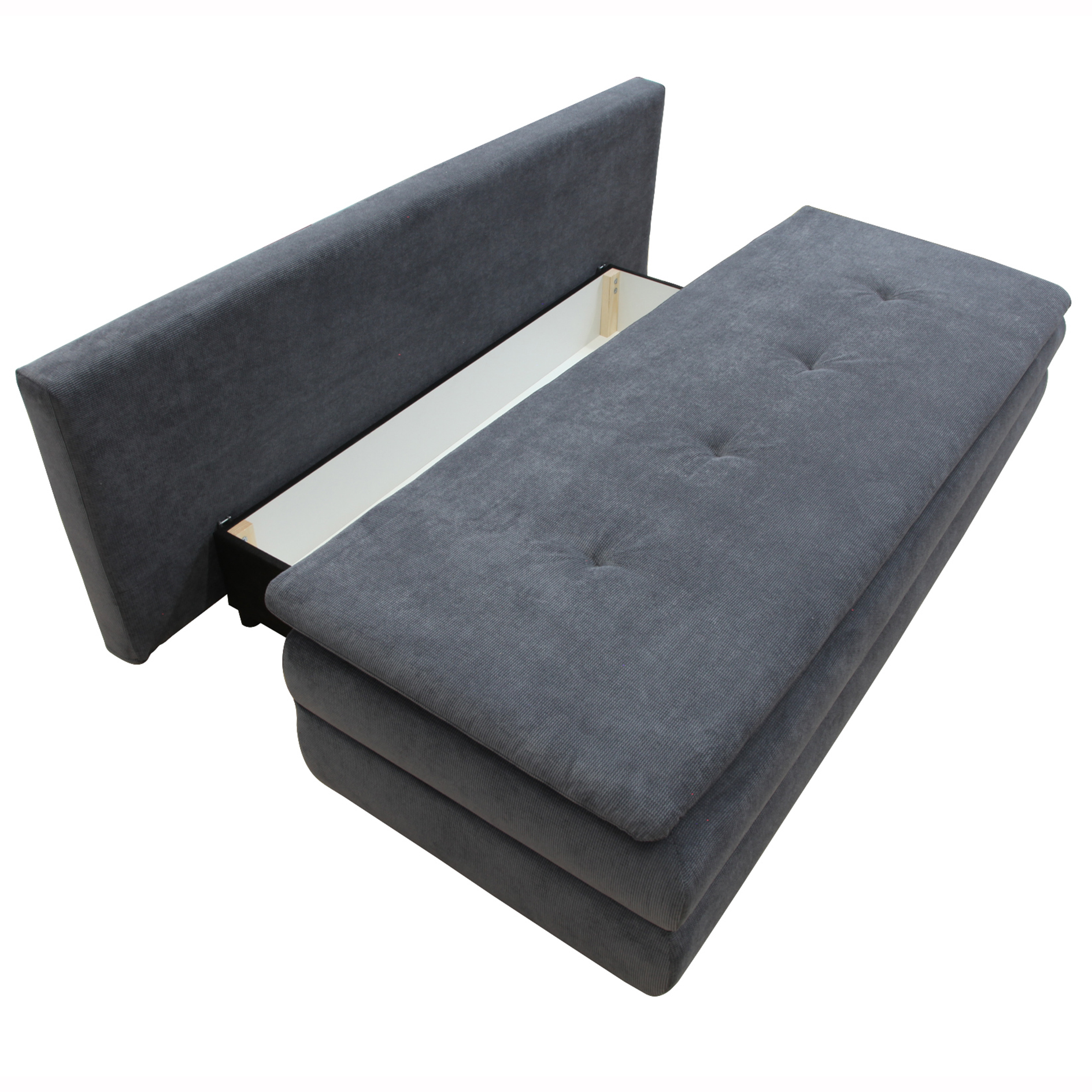 Schlafsofa - anthrazit - mit Staukasten - 202 cm