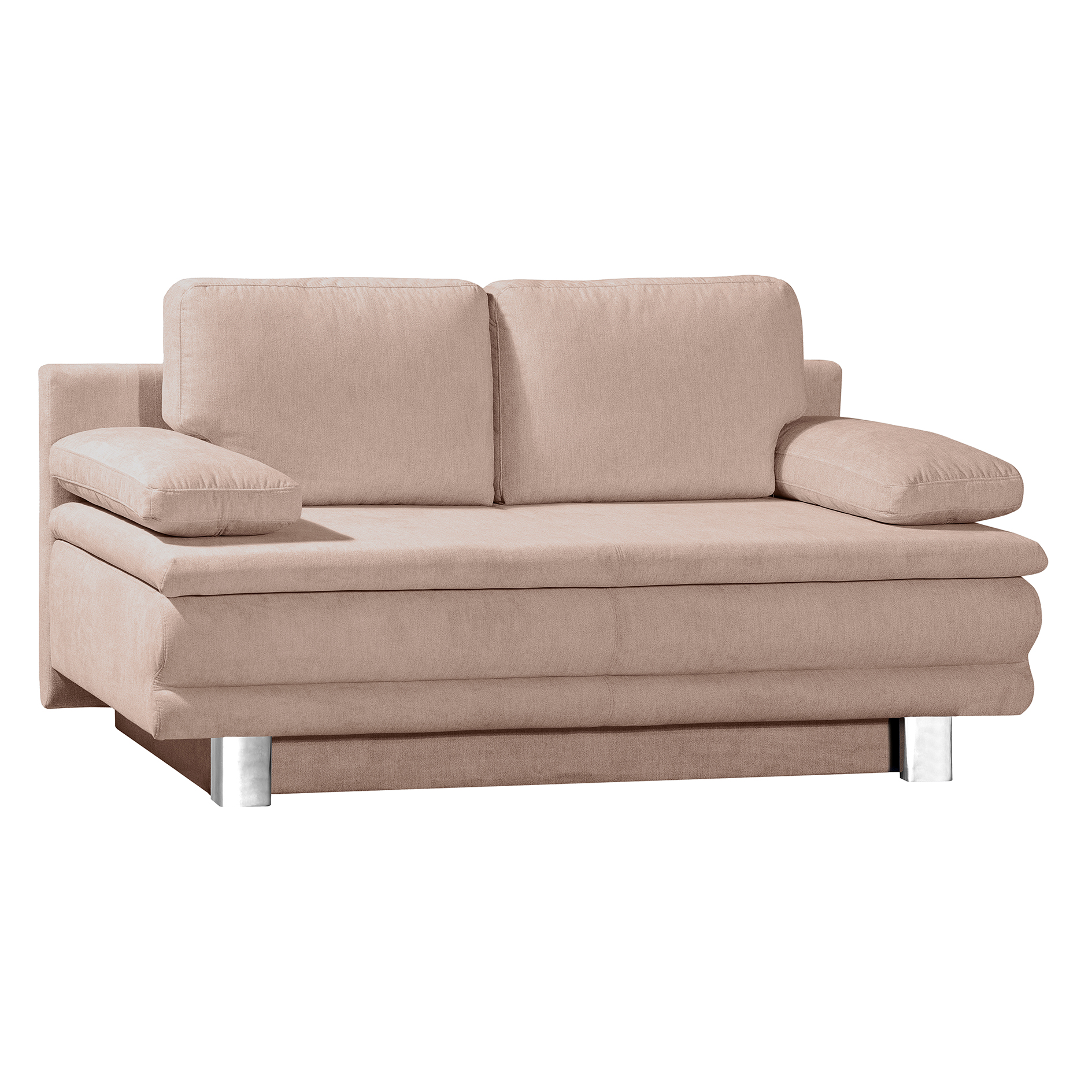 Schlafsofa - beige - Flachgewebe - mit Staukasten - 194 cm breit