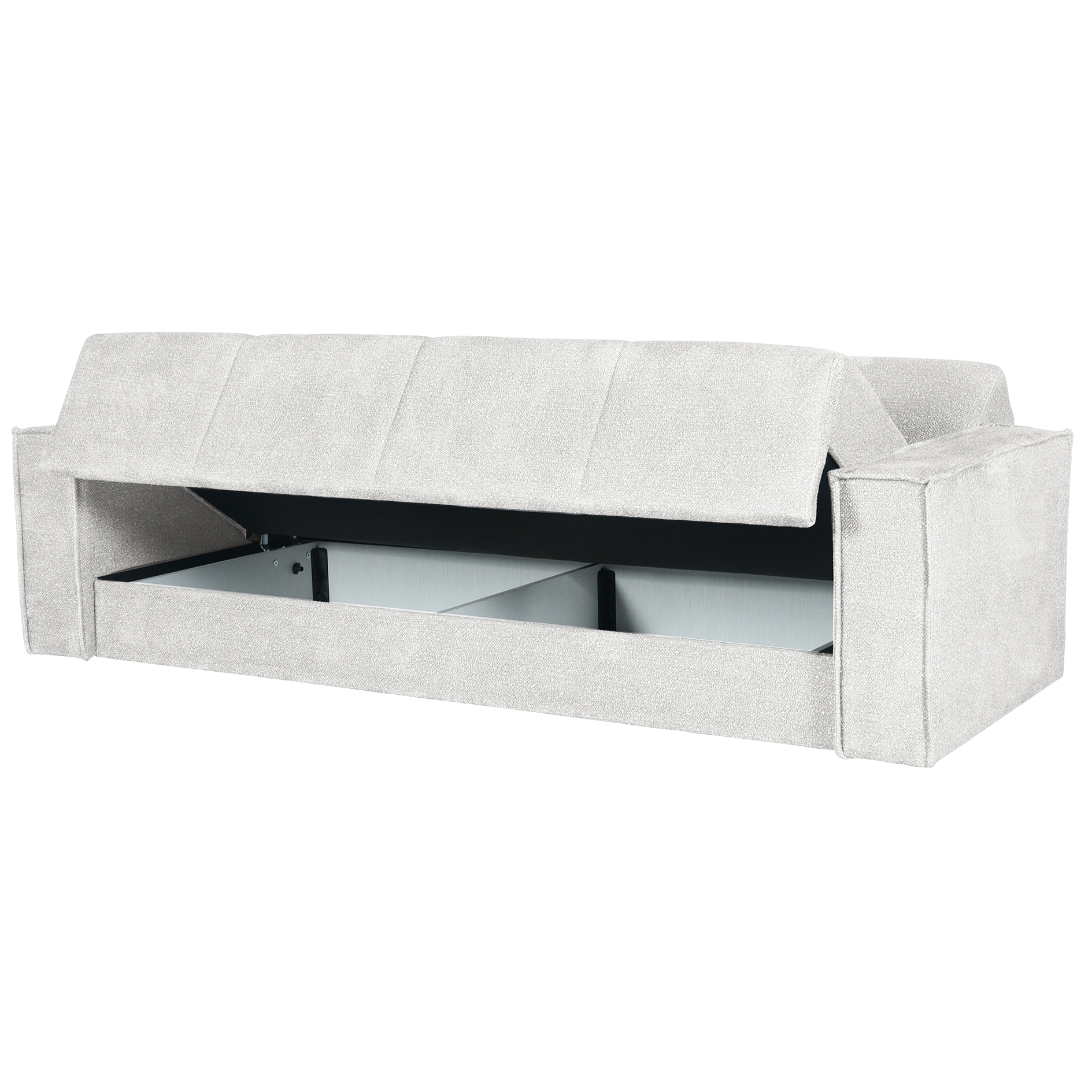 Schlafsofa - beige - Liegefunktion - Staukasten