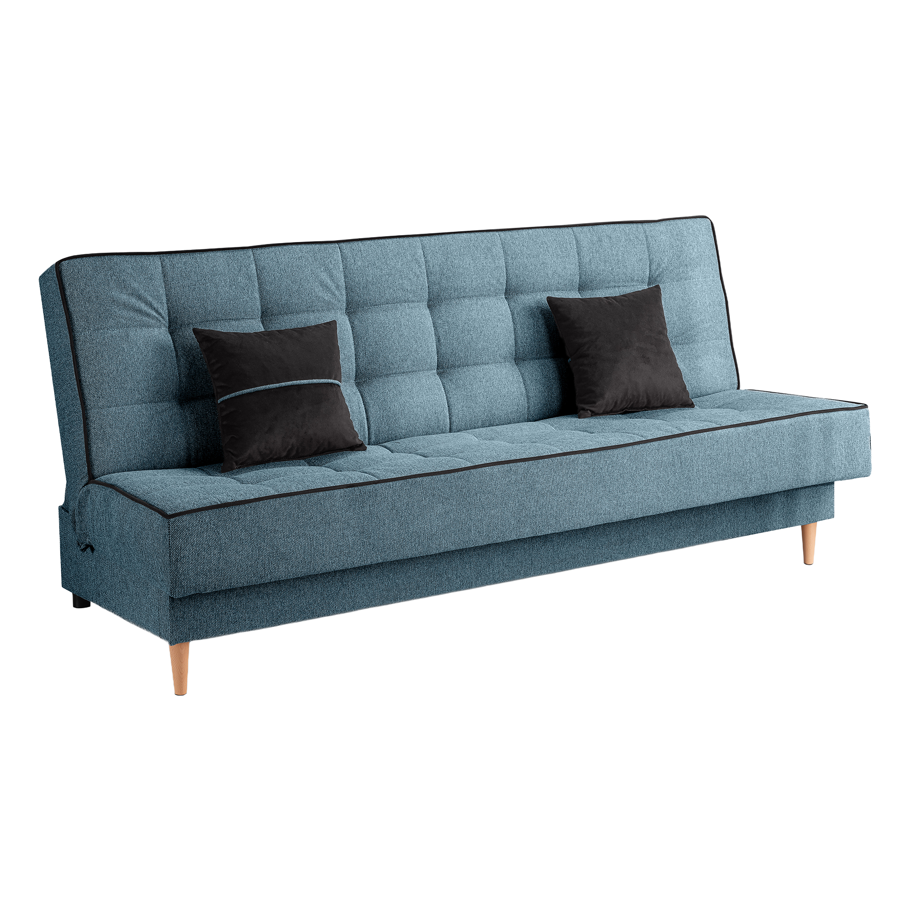 Schlafsofa BONO - blau - Liegefunktion - Staukasten