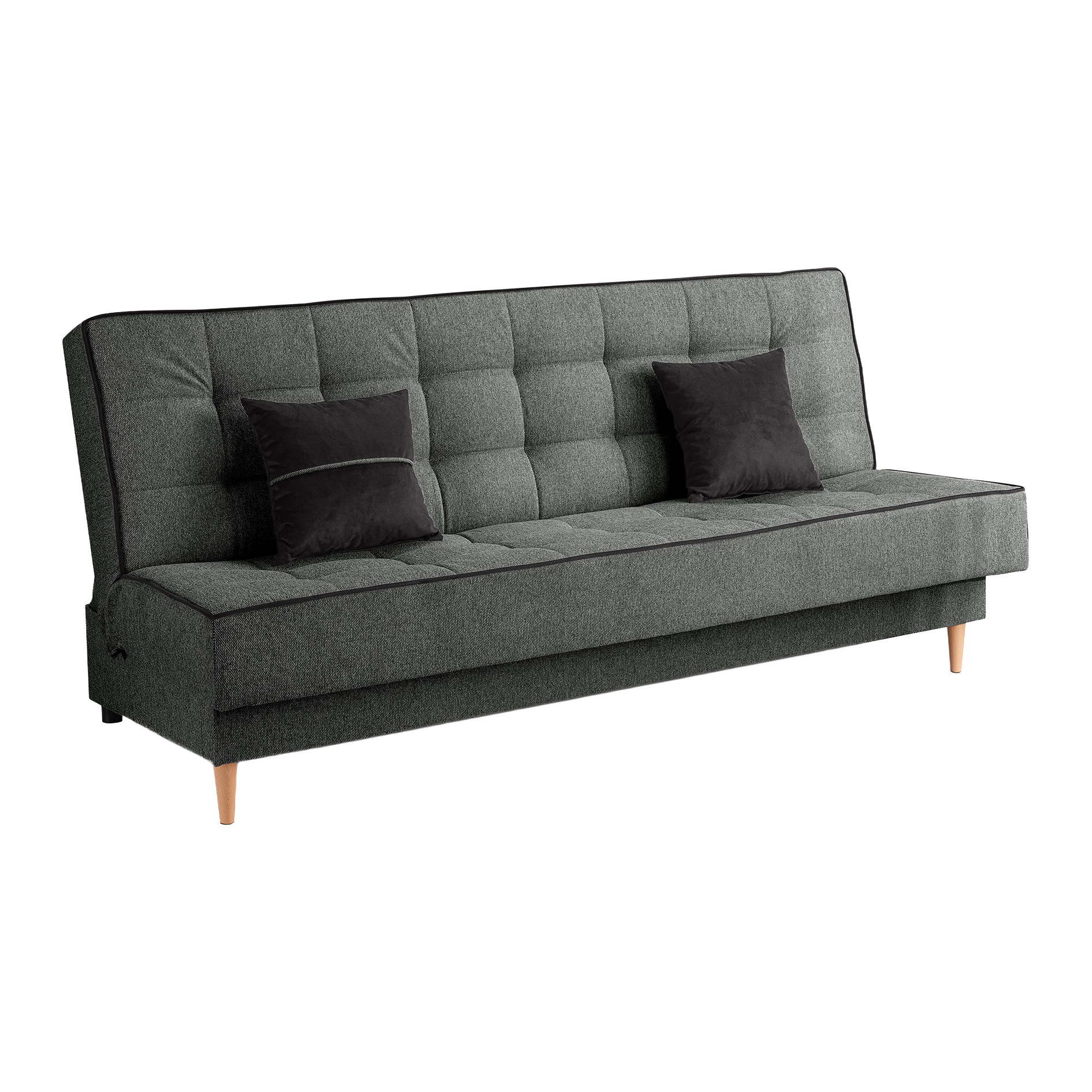 Schlafsofa BONO - grau - Liegefunktion - Staukasten