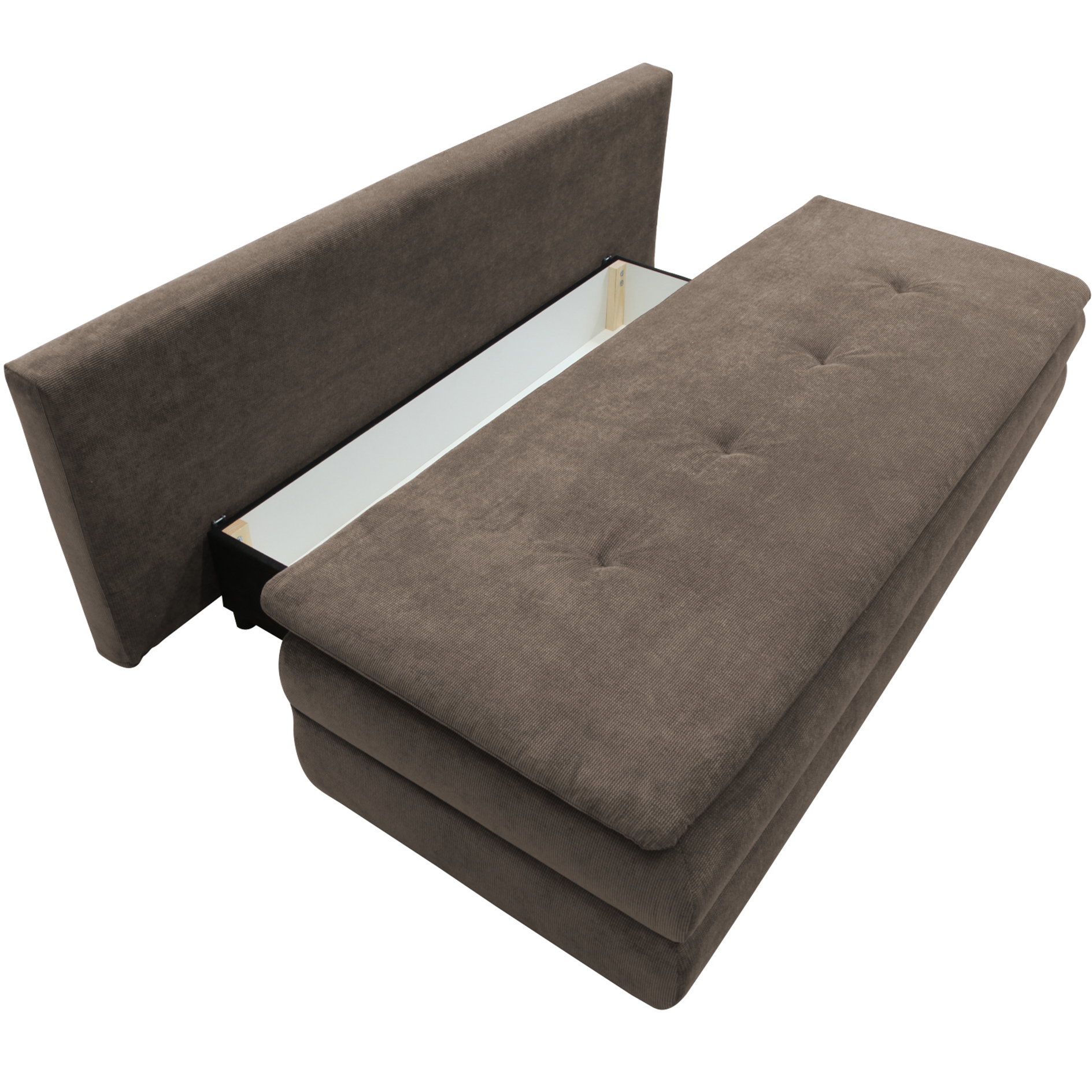 Schlafsofa - braun - mit Staukasten - 202 cm