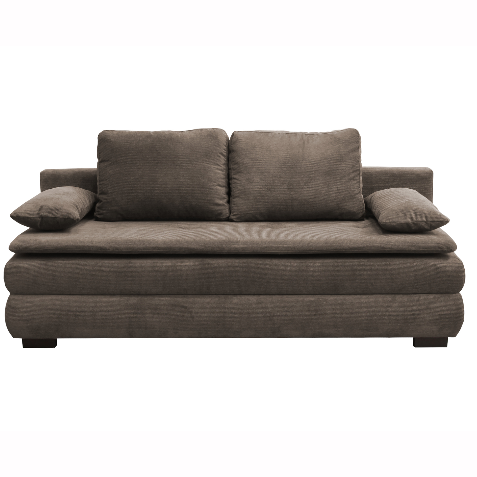 Schlafsofa - braun - mit Staukasten - 202 cm
