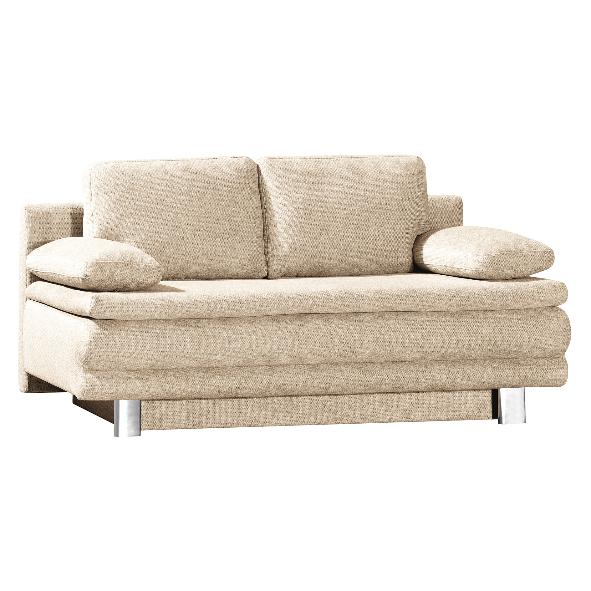 Schlafsofa - cappuccino - Flachgewebe - mit Staukasten - 194 cm breit
