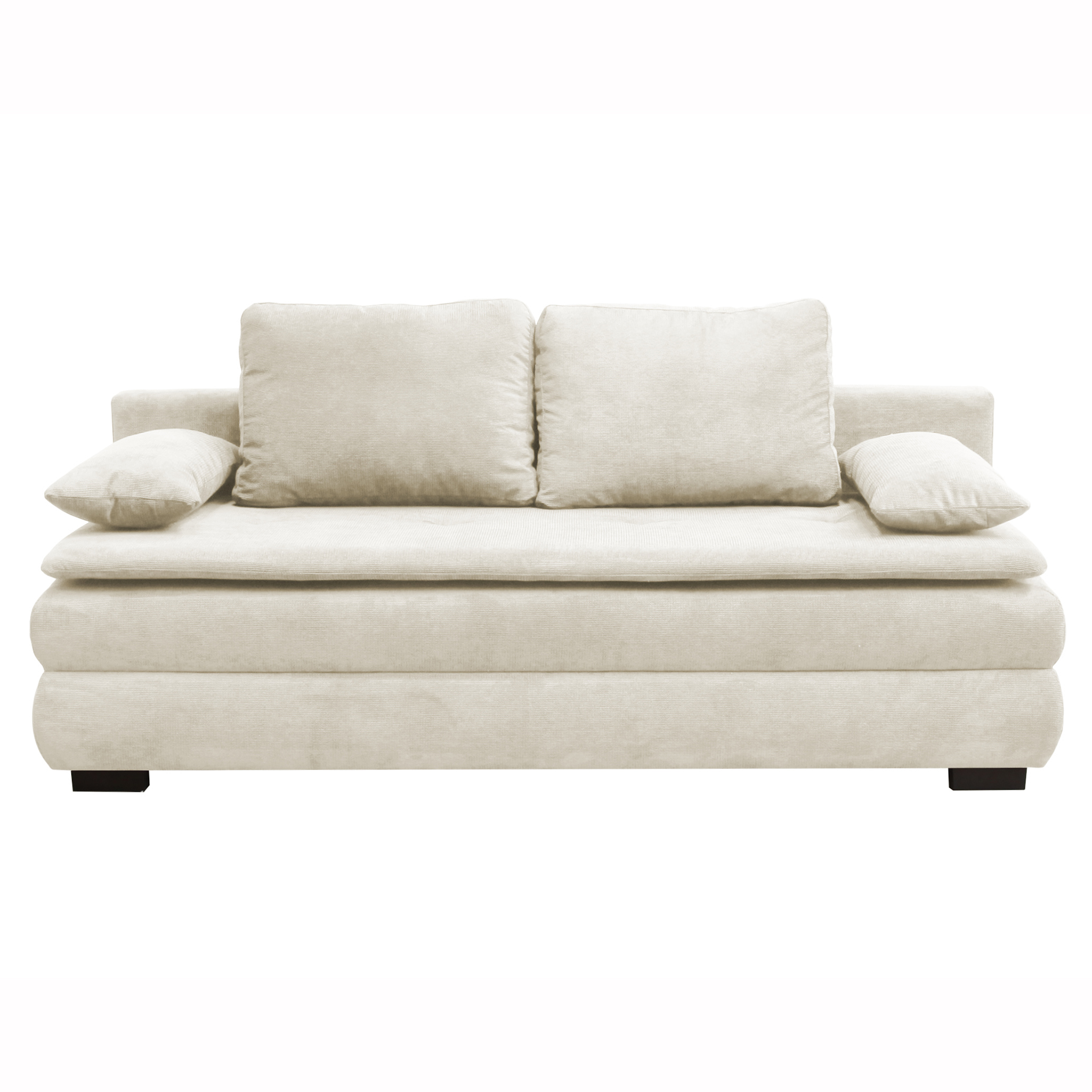 Schlafsofa - creme - mit Staukasten - 202 cm